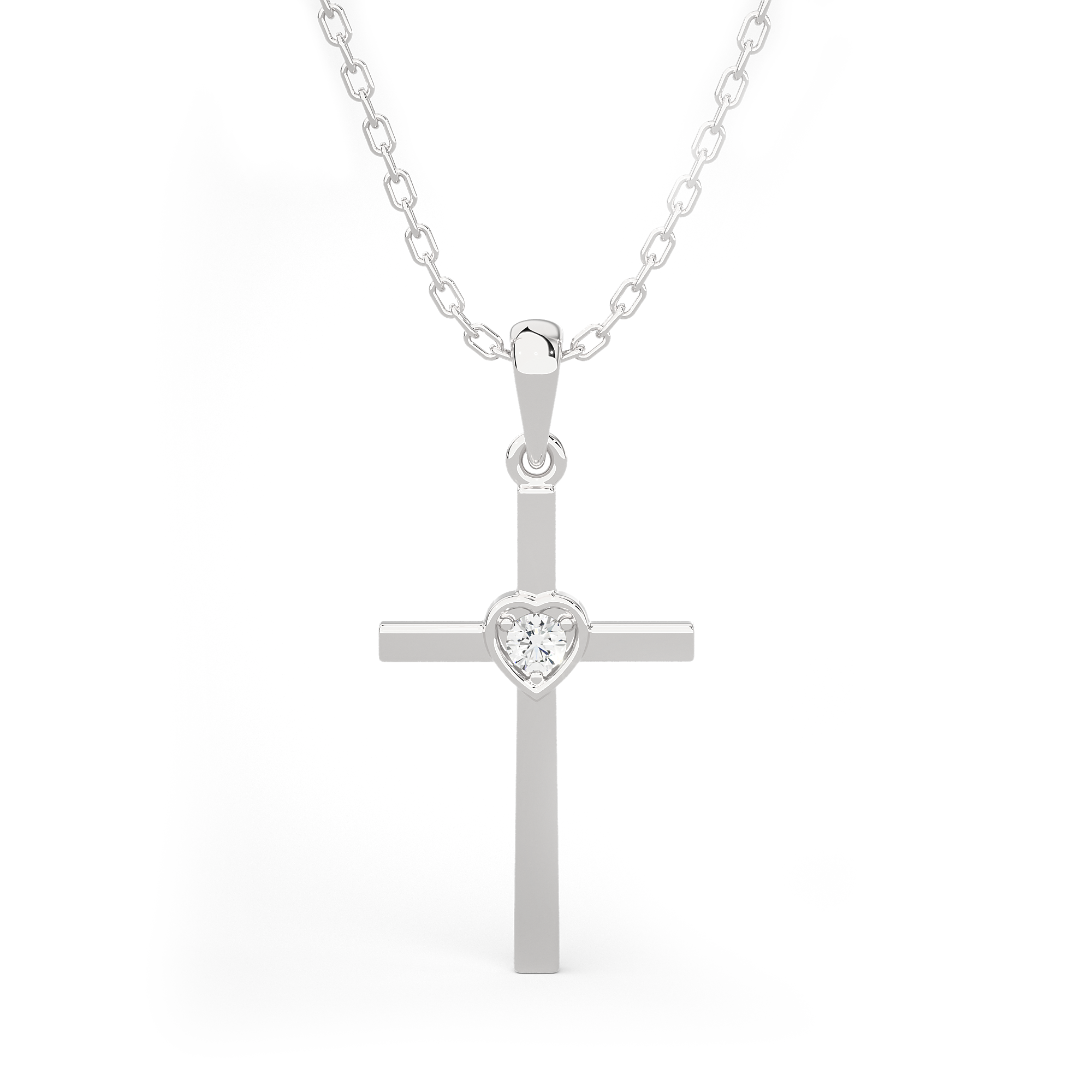 1/20  ctw Round Lab Grown Diamond Cross Pendant