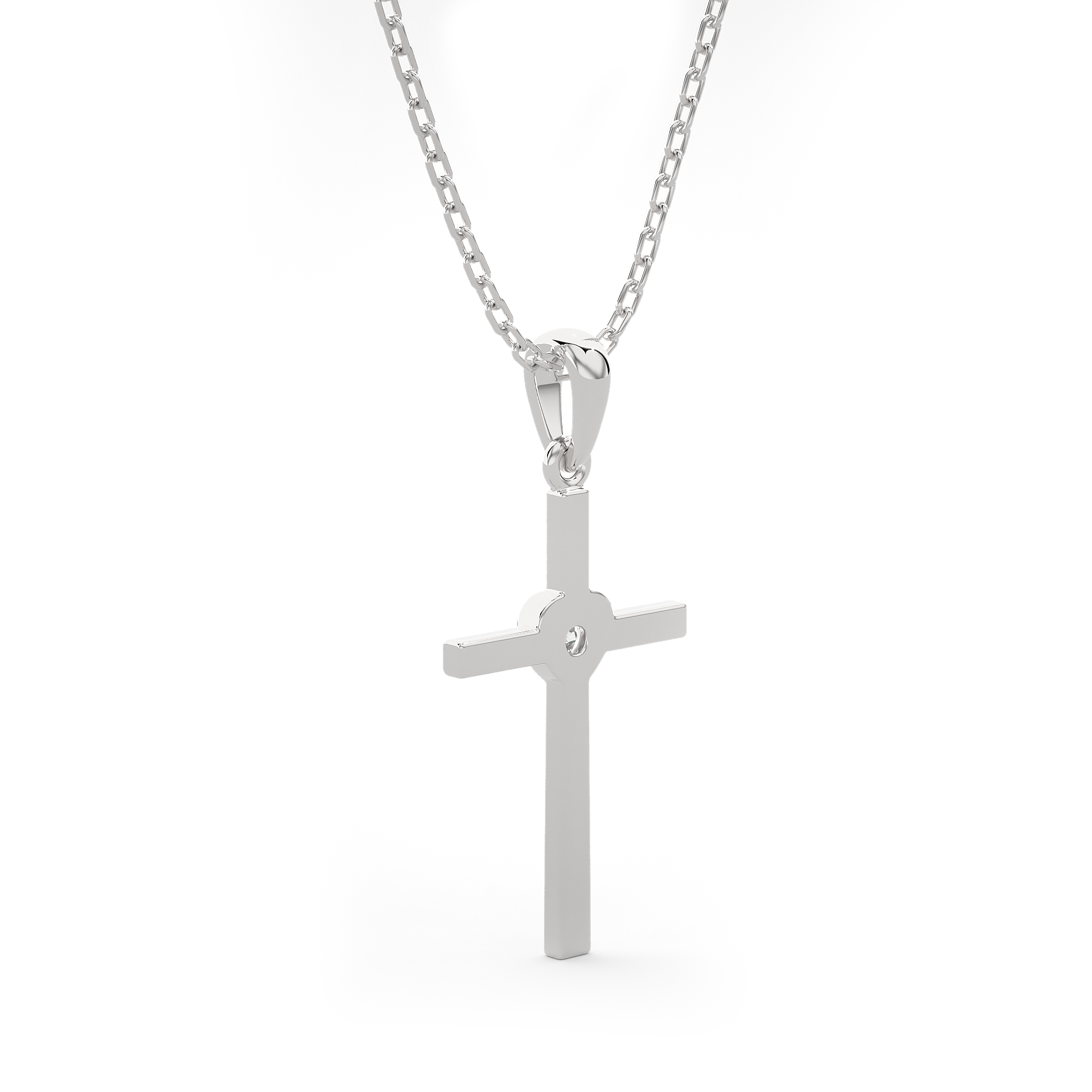 1/20  ctw Round Lab Grown Diamond Cross Pendant