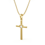 1/20  ctw Round Lab Grown Diamond Cross Pendant