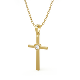 1/20  ctw Round Lab Grown Diamond Cross Pendant