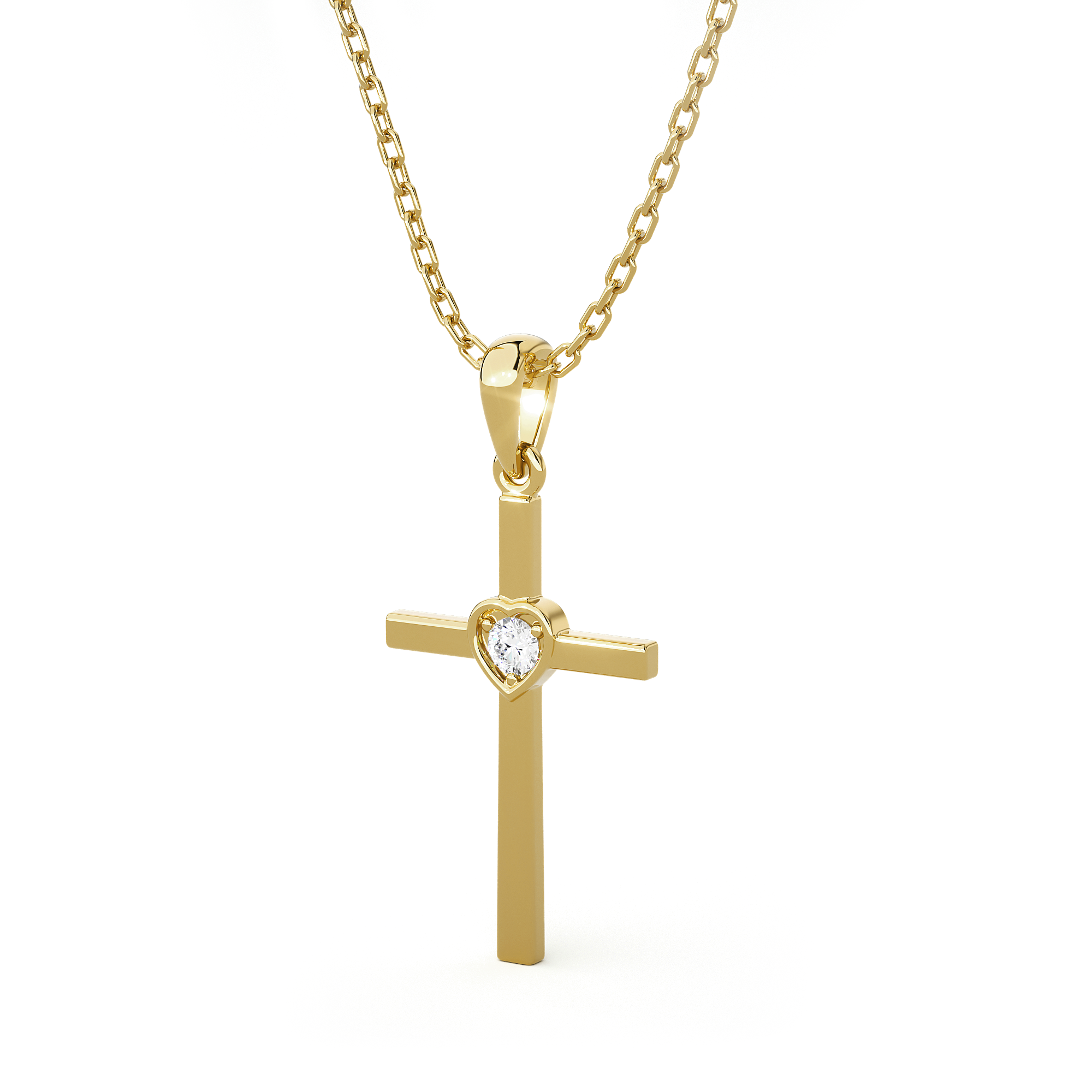 1/20  ctw Round Lab Grown Diamond Cross Pendant