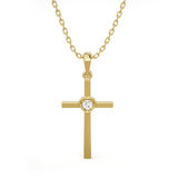 1/20  ctw Round Lab Grown Diamond Cross Pendant