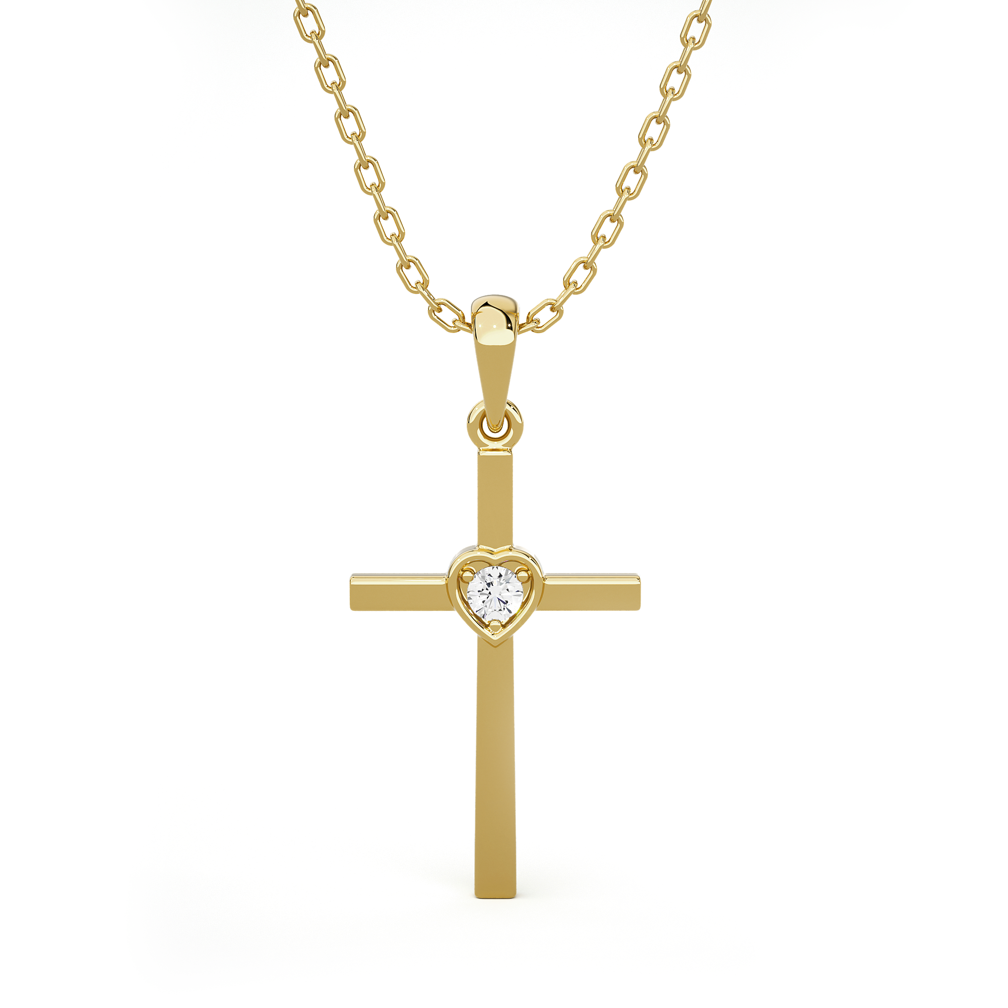 1/20  ctw Round Lab Grown Diamond Cross Pendant