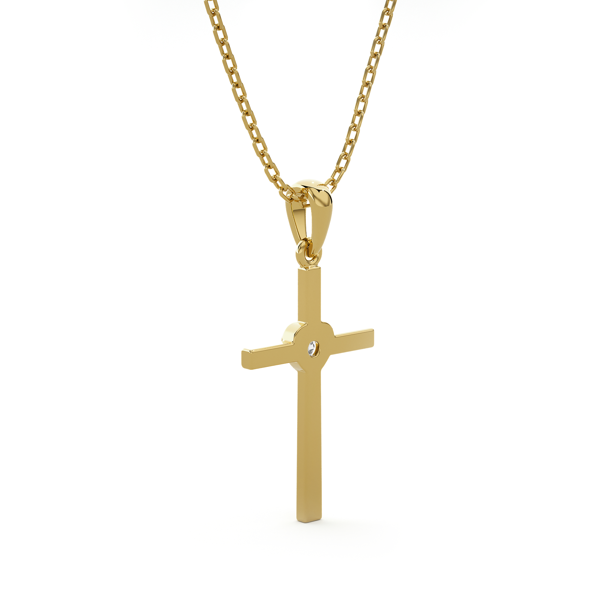 1/20  ctw Round Lab Grown Diamond Cross Pendant