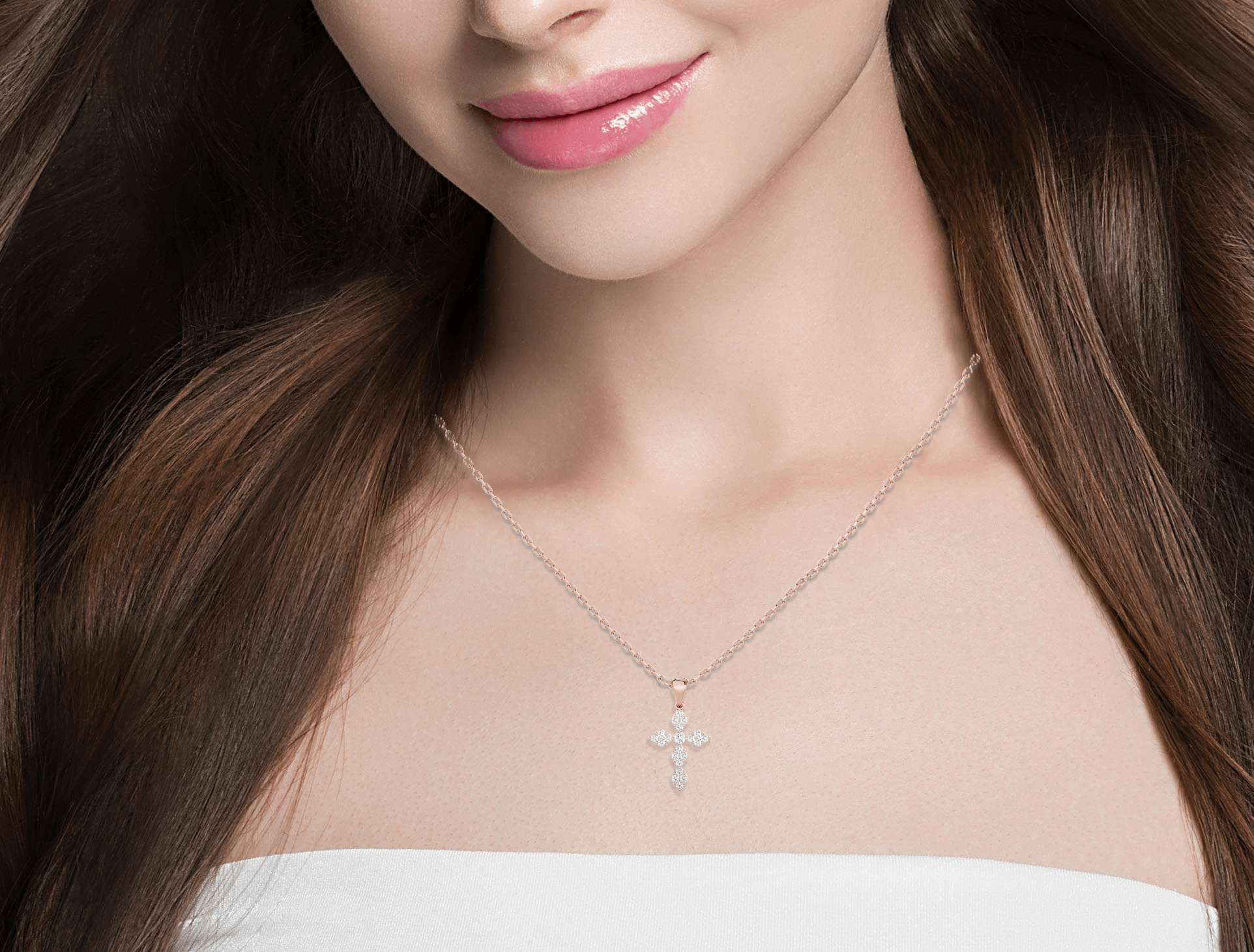 1/3  ctw Round Lab Grown Diamond Cross Pendant