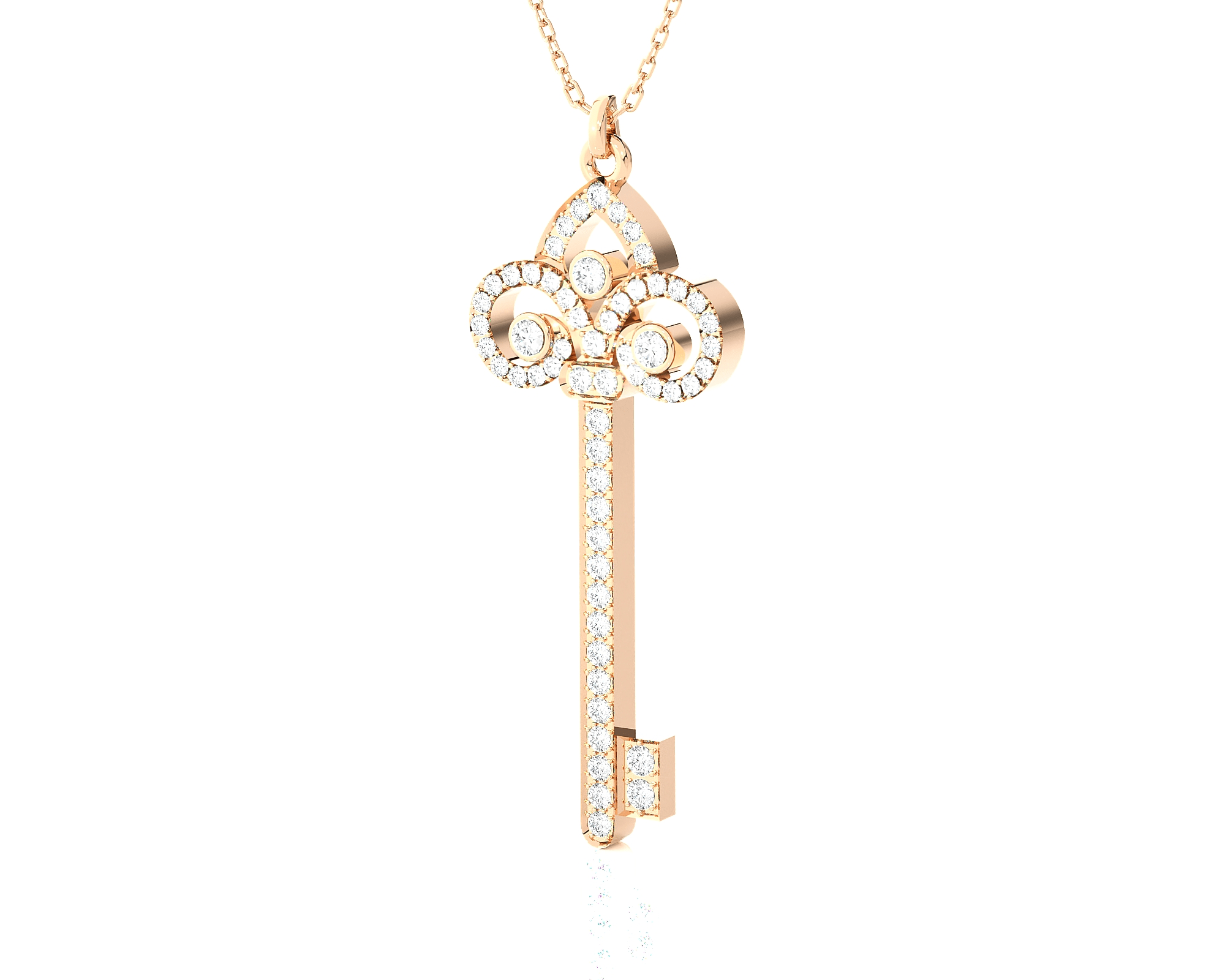 1/2  ctw Round Lab Grown Diamond Key Pendant