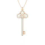 1/2  ctw Round Lab Grown Diamond Key Pendant