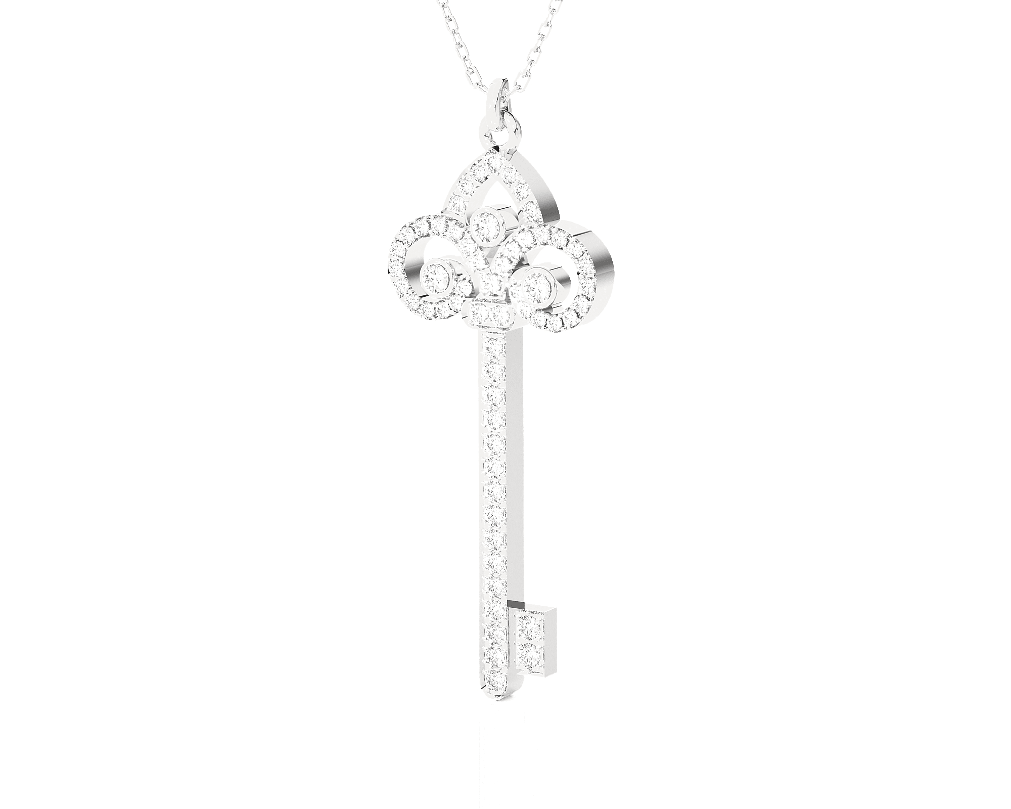 1/2  ctw Round Lab Grown Diamond Key Pendant