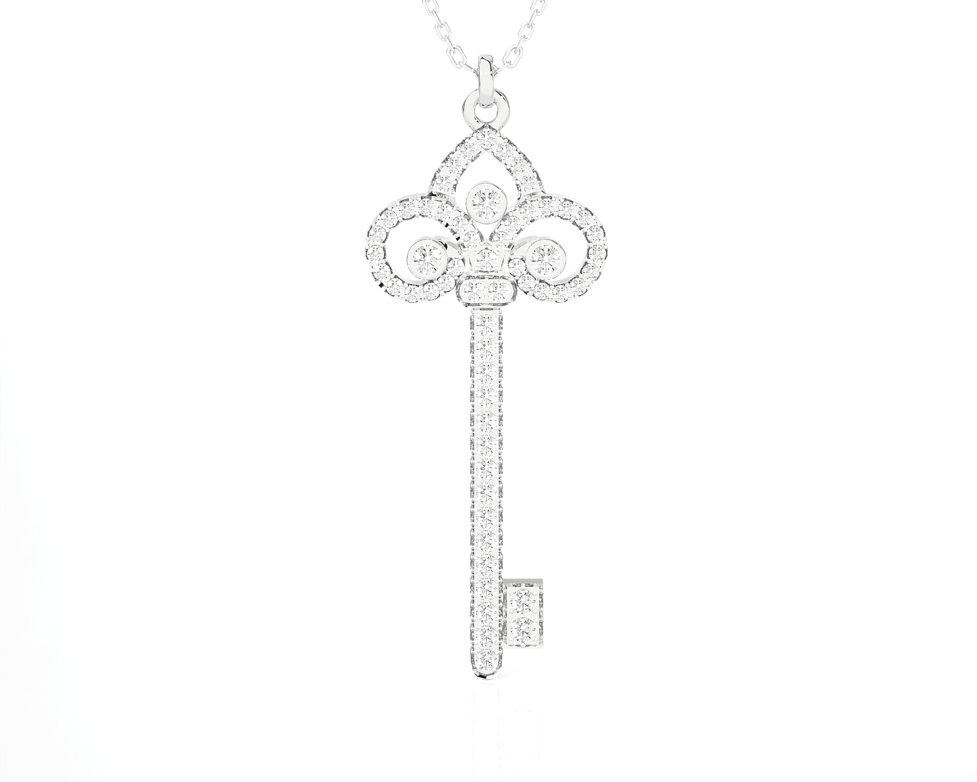 1/2  ctw Round Lab Grown Diamond Key Pendant
