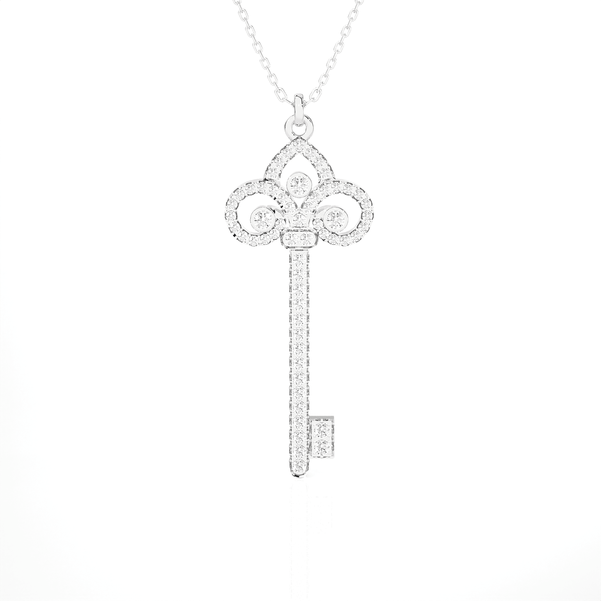 1/2  ctw Round Lab Grown Diamond Key Pendant