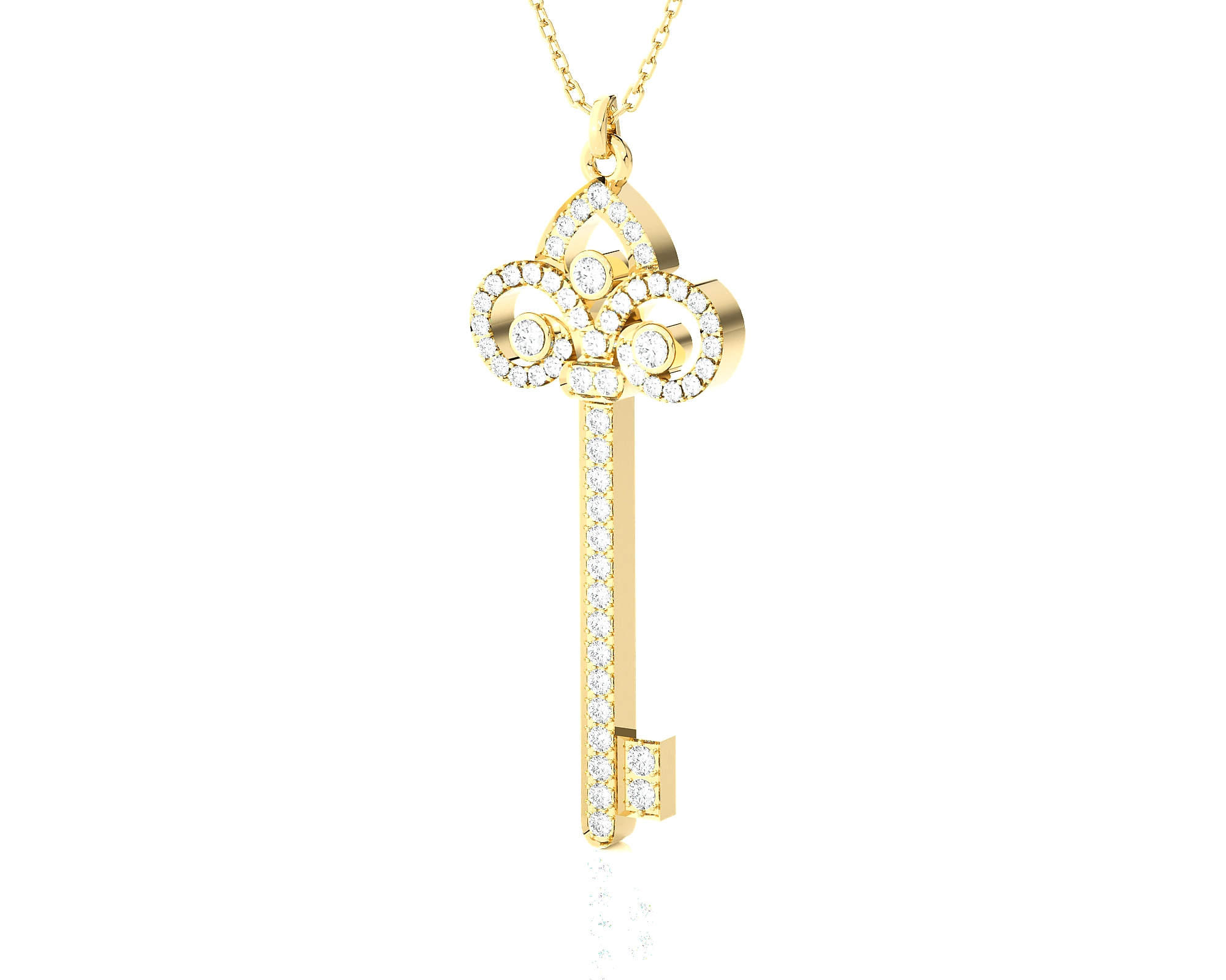 1/2  ctw Round Lab Grown Diamond Key Pendant