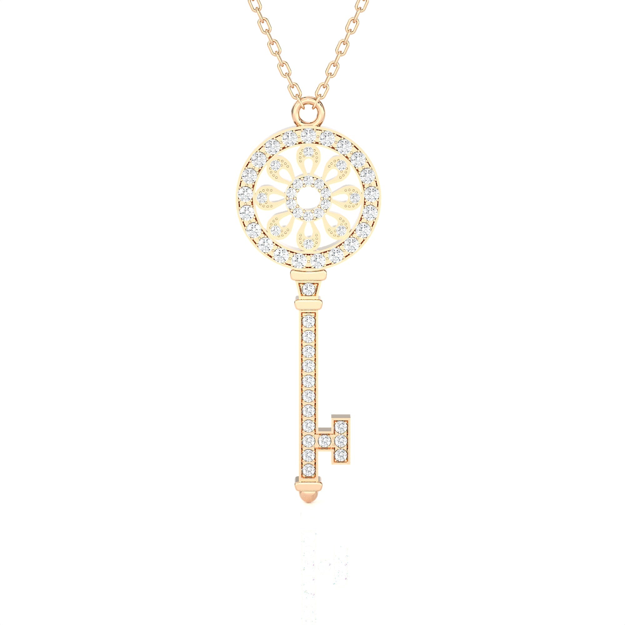5/8 ctw Round Lab Grown Diamond Key Pendant