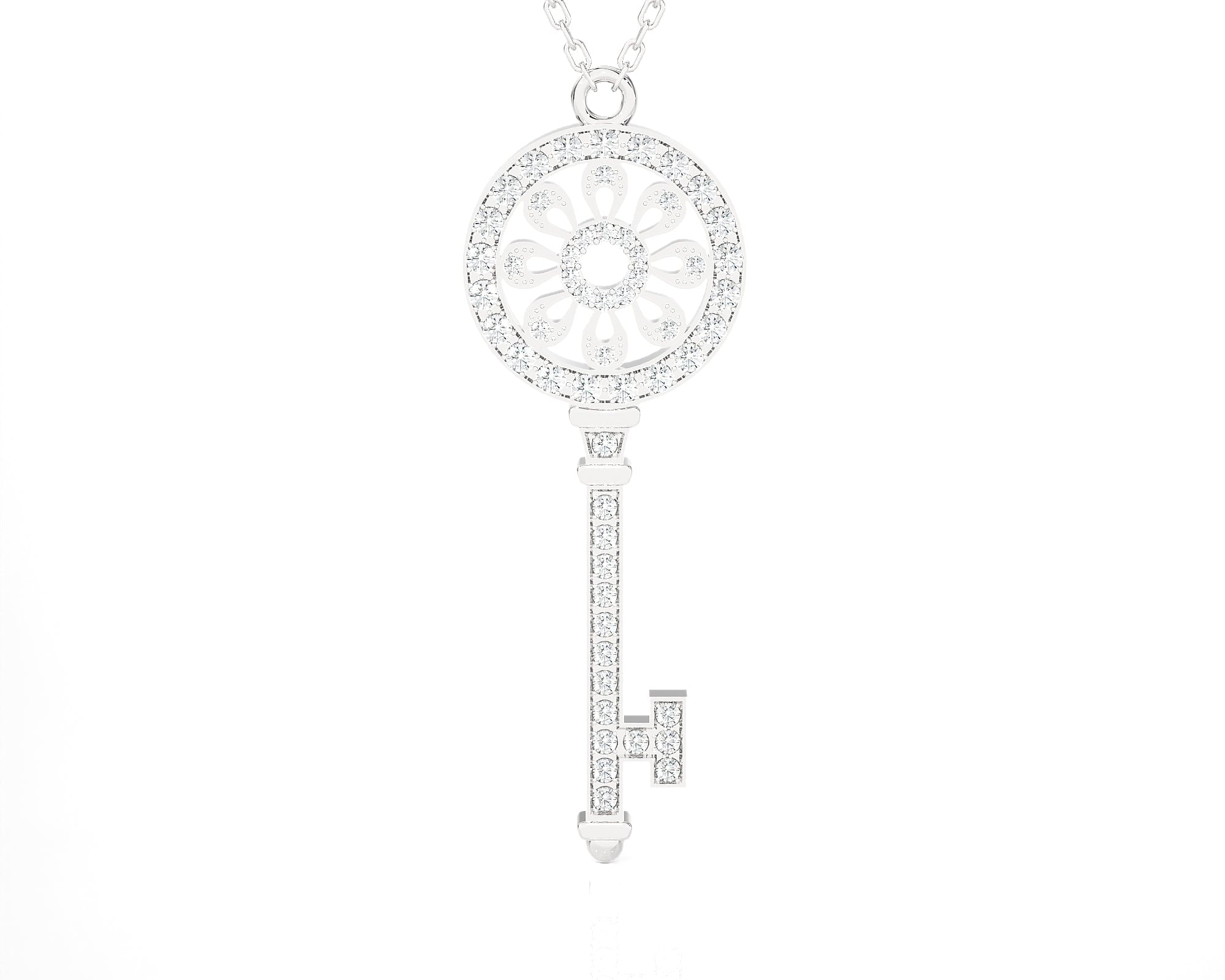 5/8 ctw Round Lab Grown Diamond Key Pendant