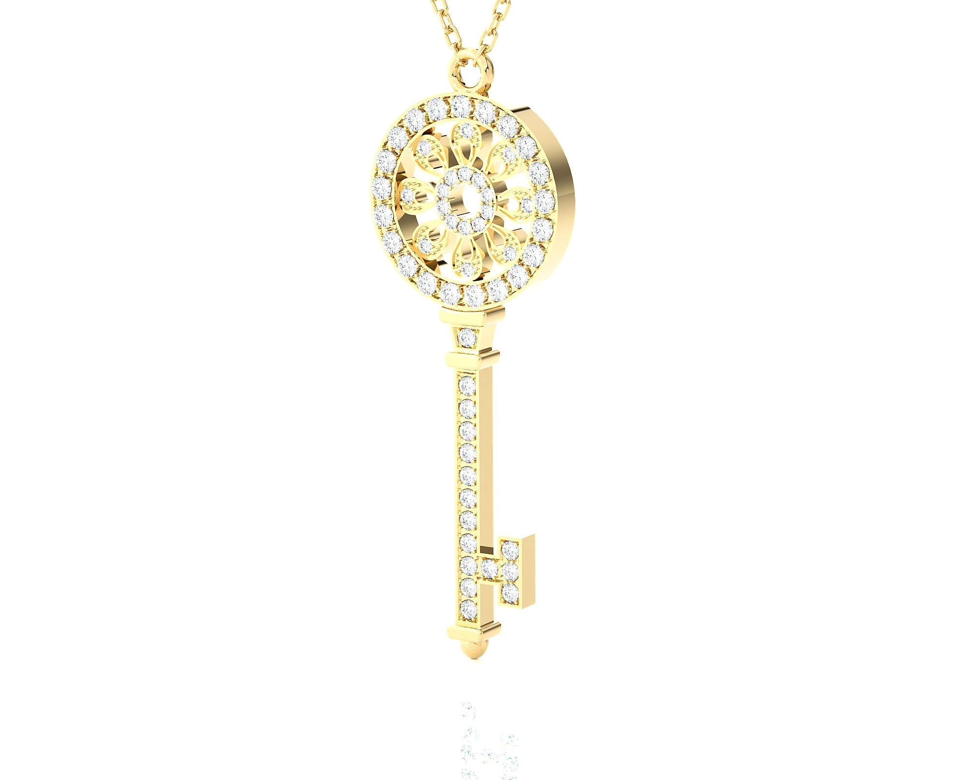 5/8 ctw Round Lab Grown Diamond Key Pendant