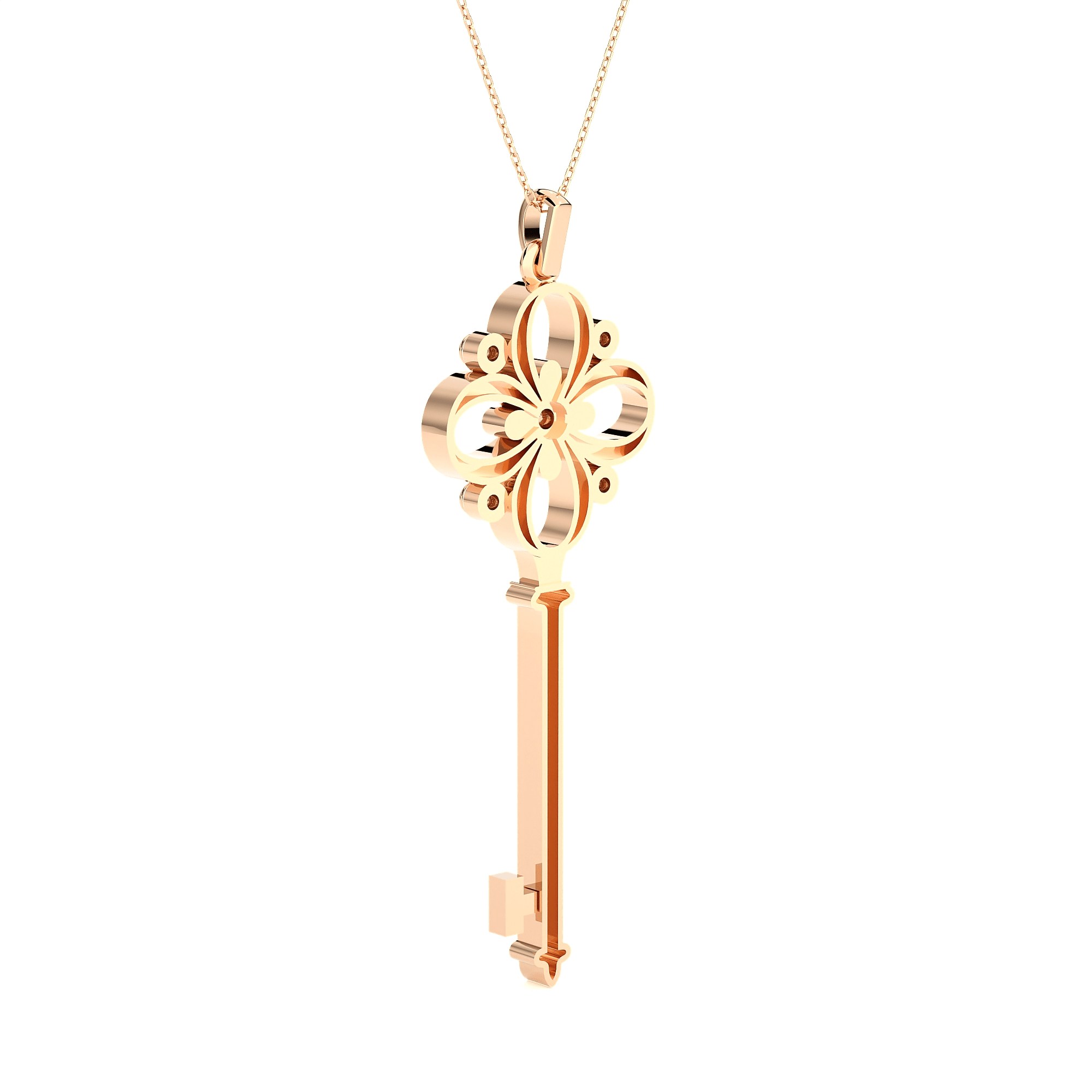 3/4  ctw Round Lab Grown Diamond Key Pendant