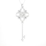 3/4  ctw Round Lab Grown Diamond Key Pendant