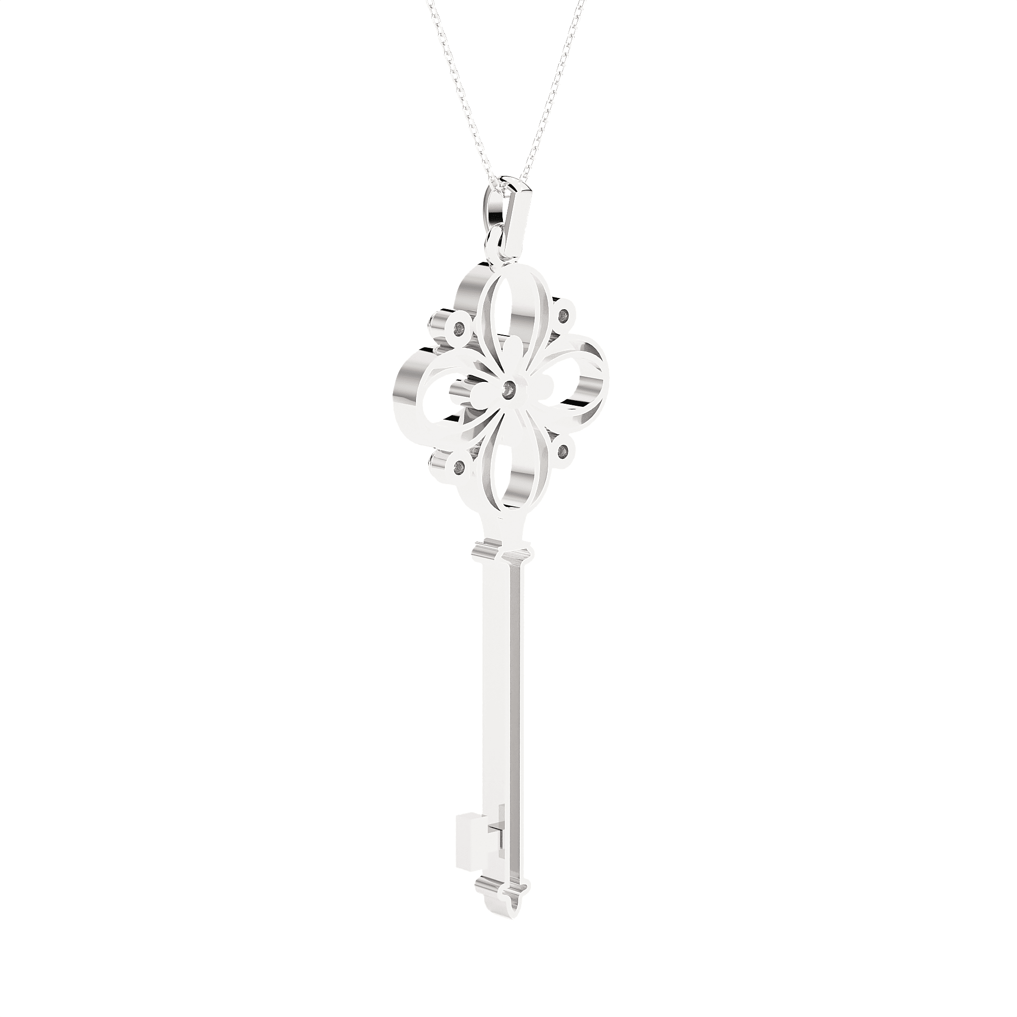 3/4  ctw Round Lab Grown Diamond Key Pendant