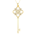 3/4  ctw Round Lab Grown Diamond Key Pendant