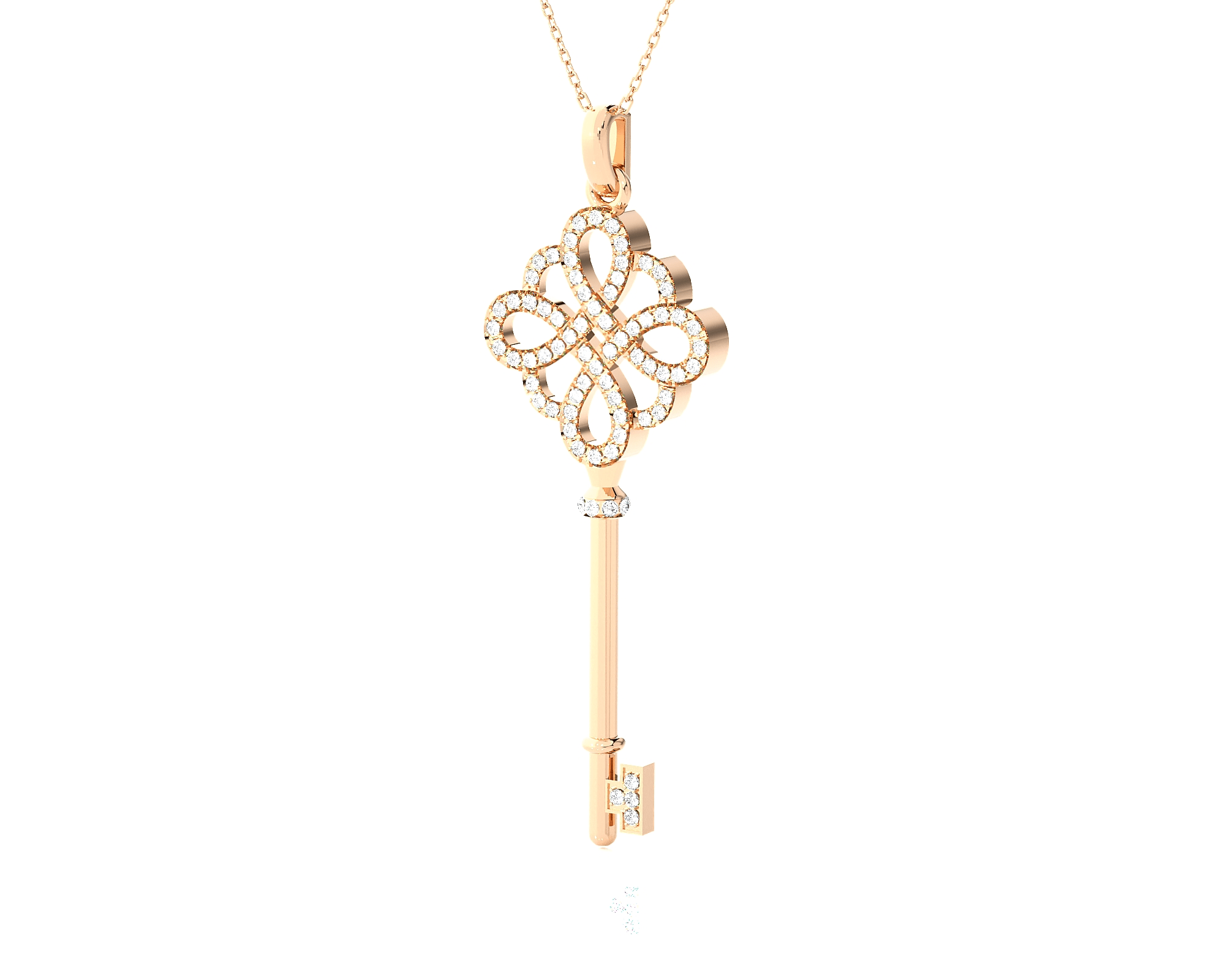 3/8  ctw Round Lab Grown Diamond Key Pendant