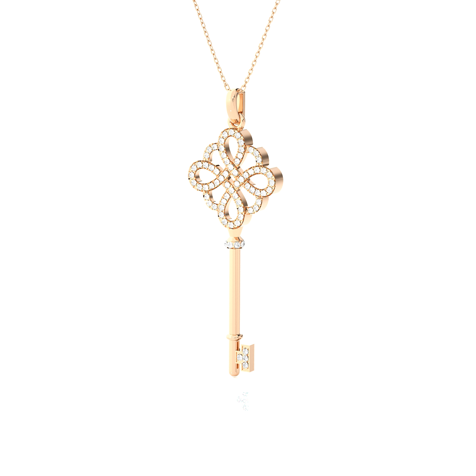 3/8  ctw Round Lab Grown Diamond Key Pendant