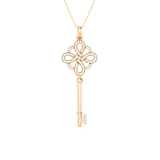 3/8  ctw Round Lab Grown Diamond Key Pendant
