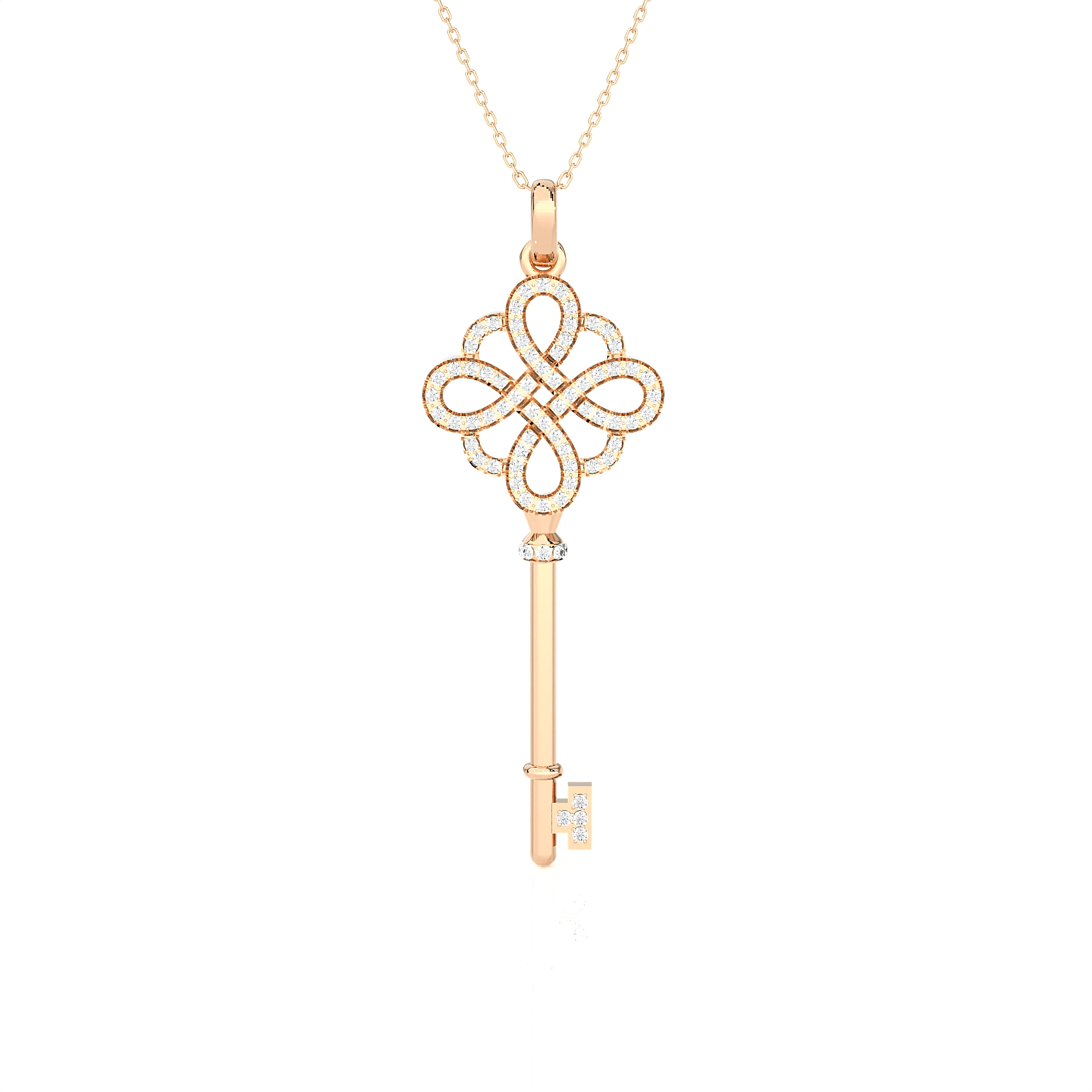 3/8  ctw Round Lab Grown Diamond Key Pendant