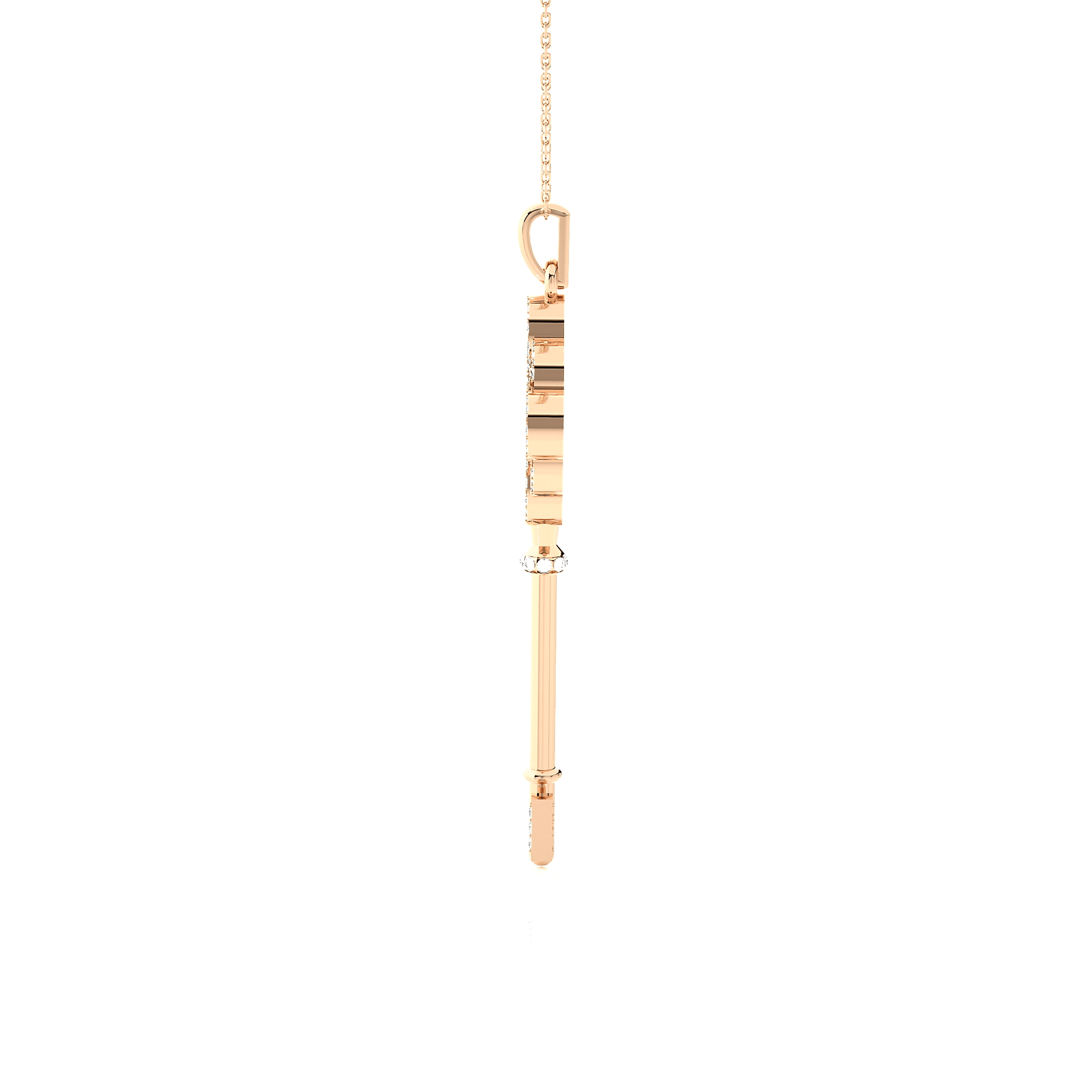 3/8  ctw Round Lab Grown Diamond Key Pendant