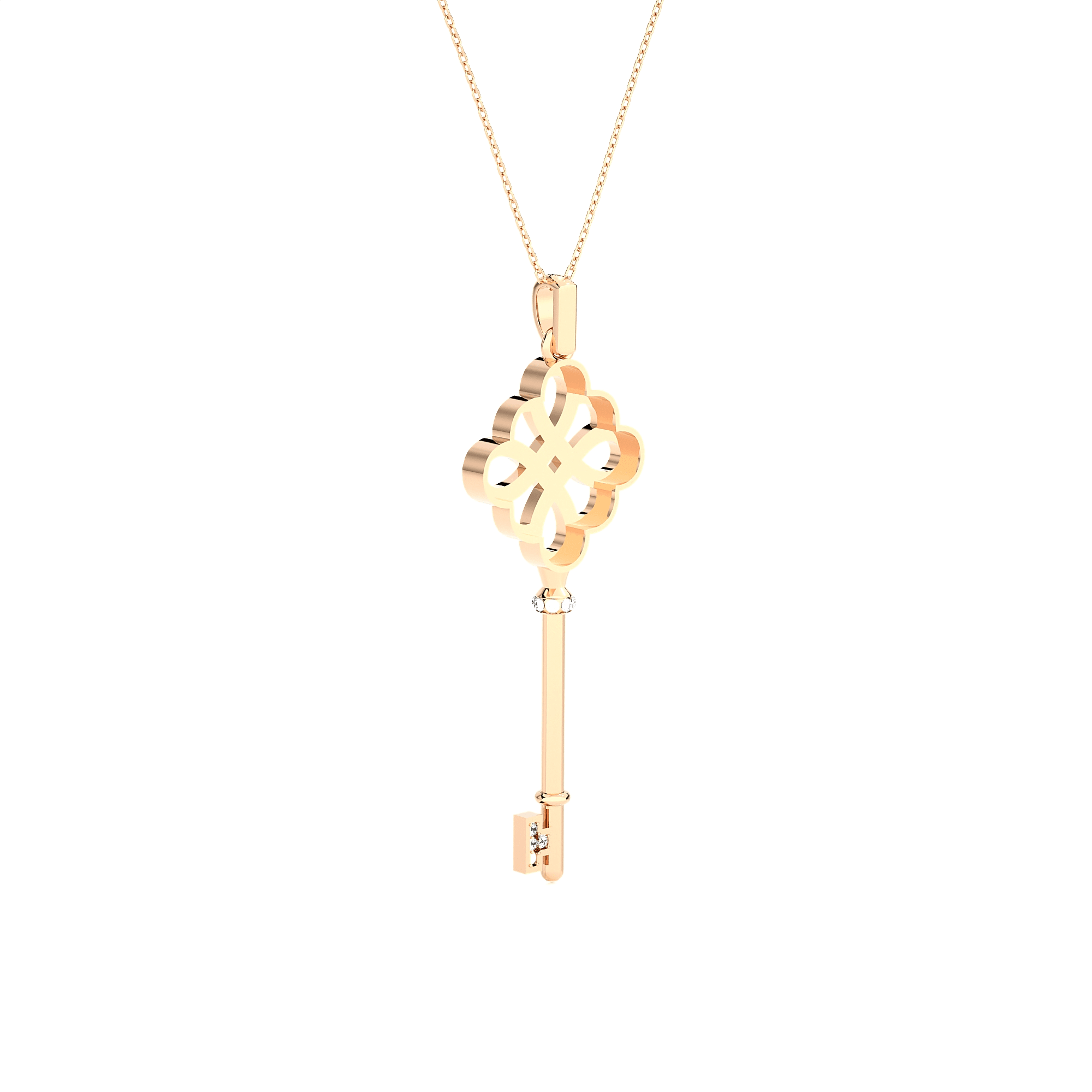 3/8  ctw Round Lab Grown Diamond Key Pendant