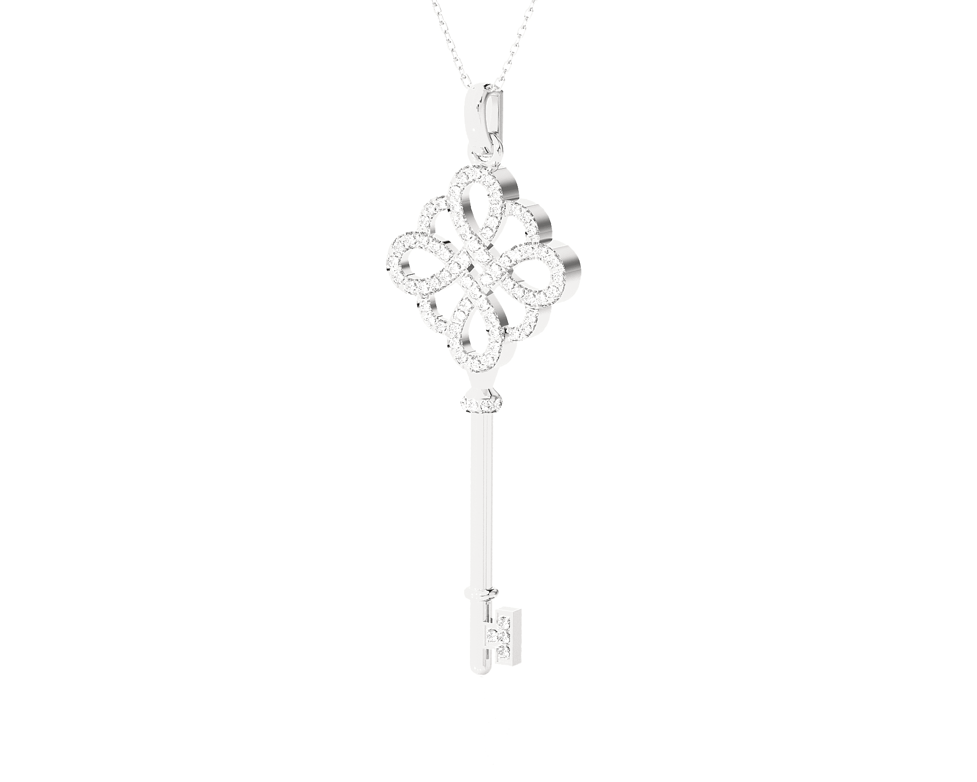 3/8  ctw Round Lab Grown Diamond Key Pendant