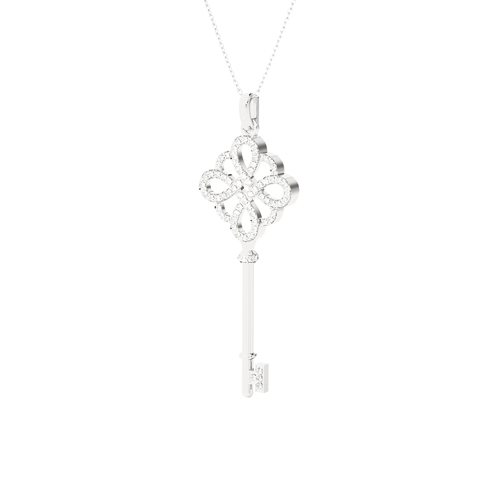 3/8  ctw Round Lab Grown Diamond Key Pendant