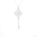 3/8  ctw Round Lab Grown Diamond Key Pendant