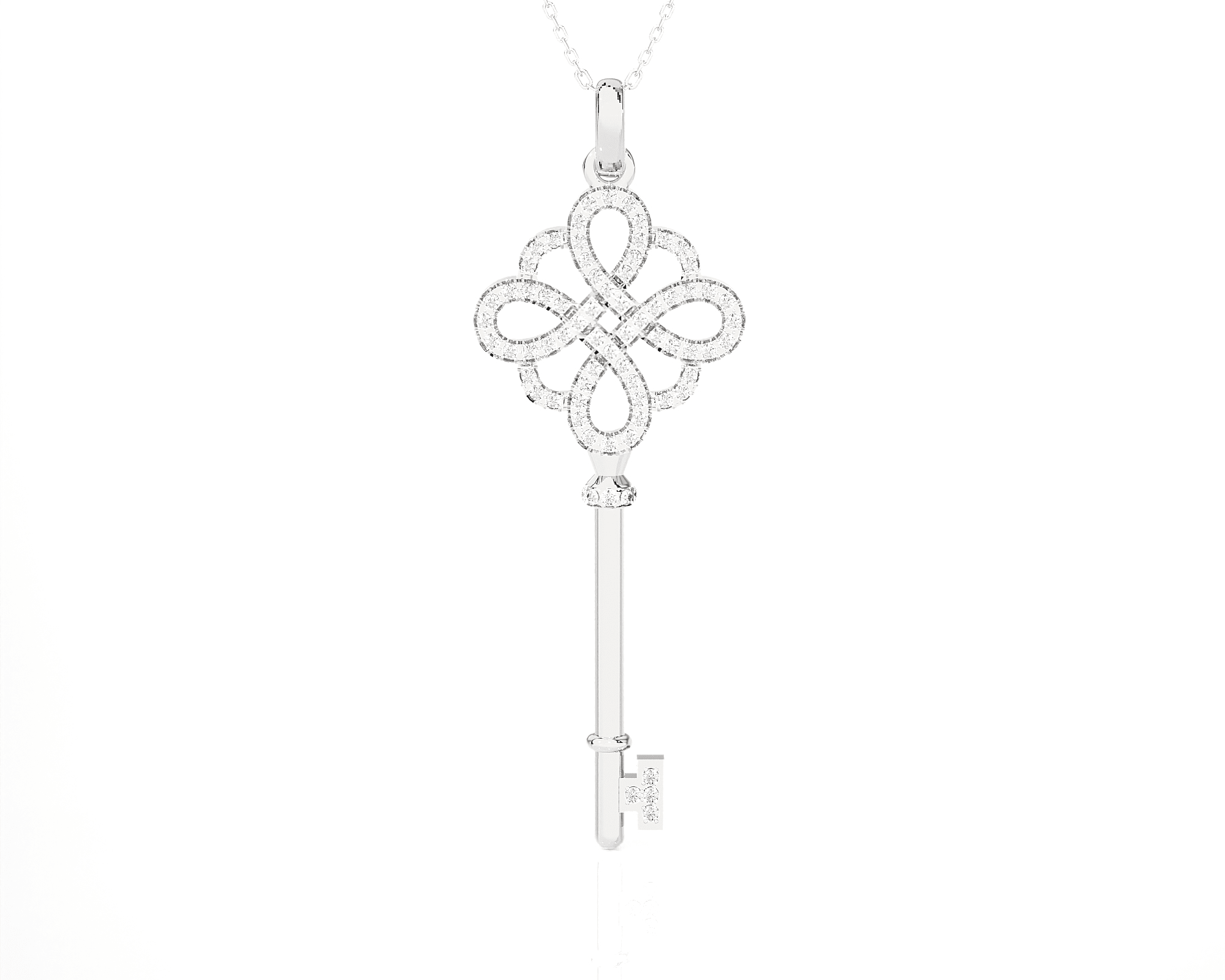 3/8  ctw Round Lab Grown Diamond Key Pendant