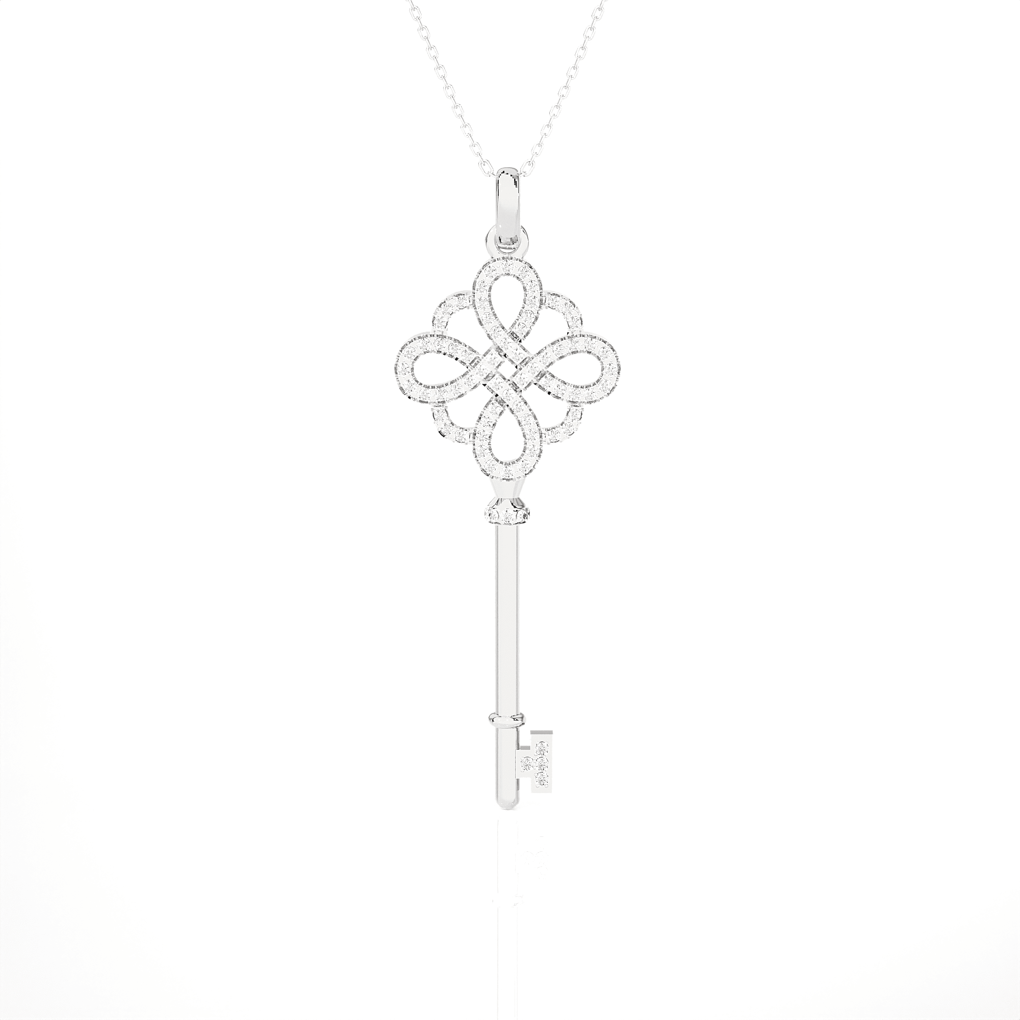 3/8  ctw Round Lab Grown Diamond Key Pendant