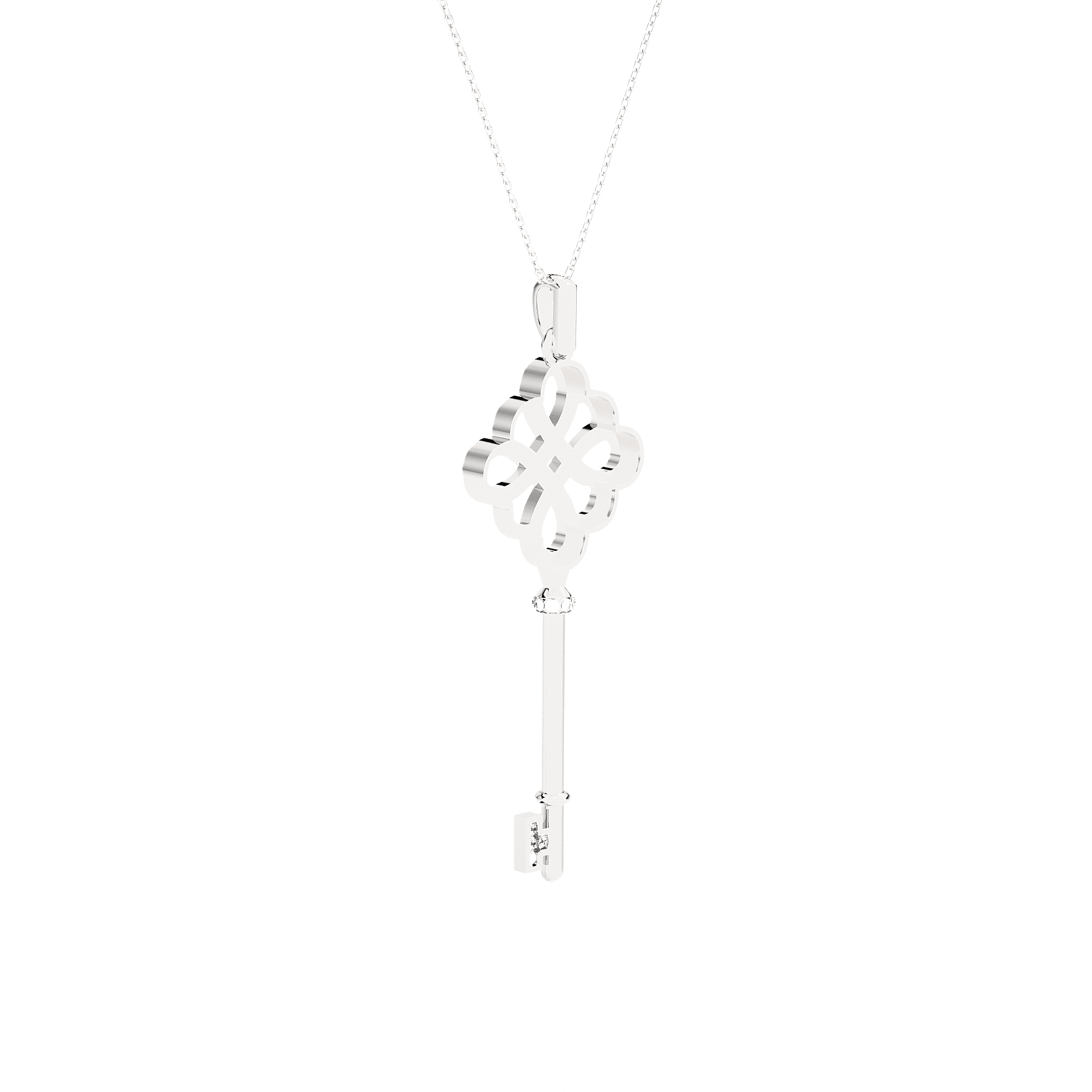 3/8  ctw Round Lab Grown Diamond Key Pendant