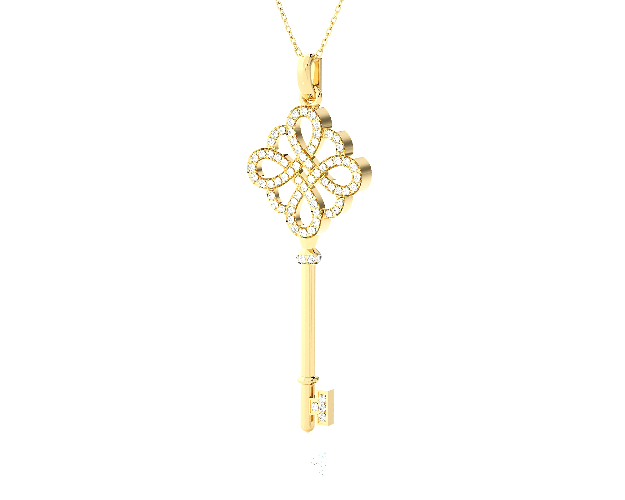3/8  ctw Round Lab Grown Diamond Key Pendant