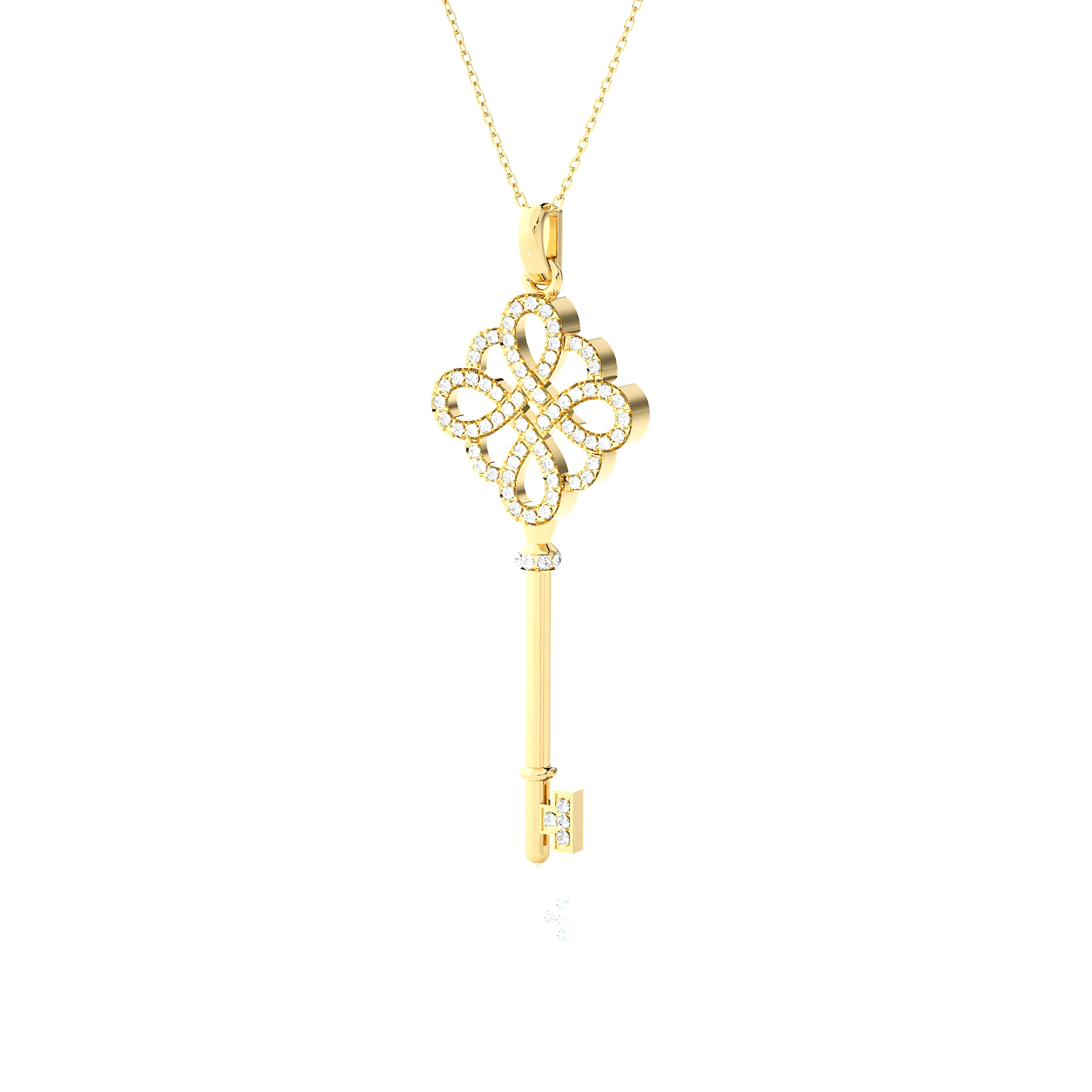 3/8  ctw Round Lab Grown Diamond Key Pendant