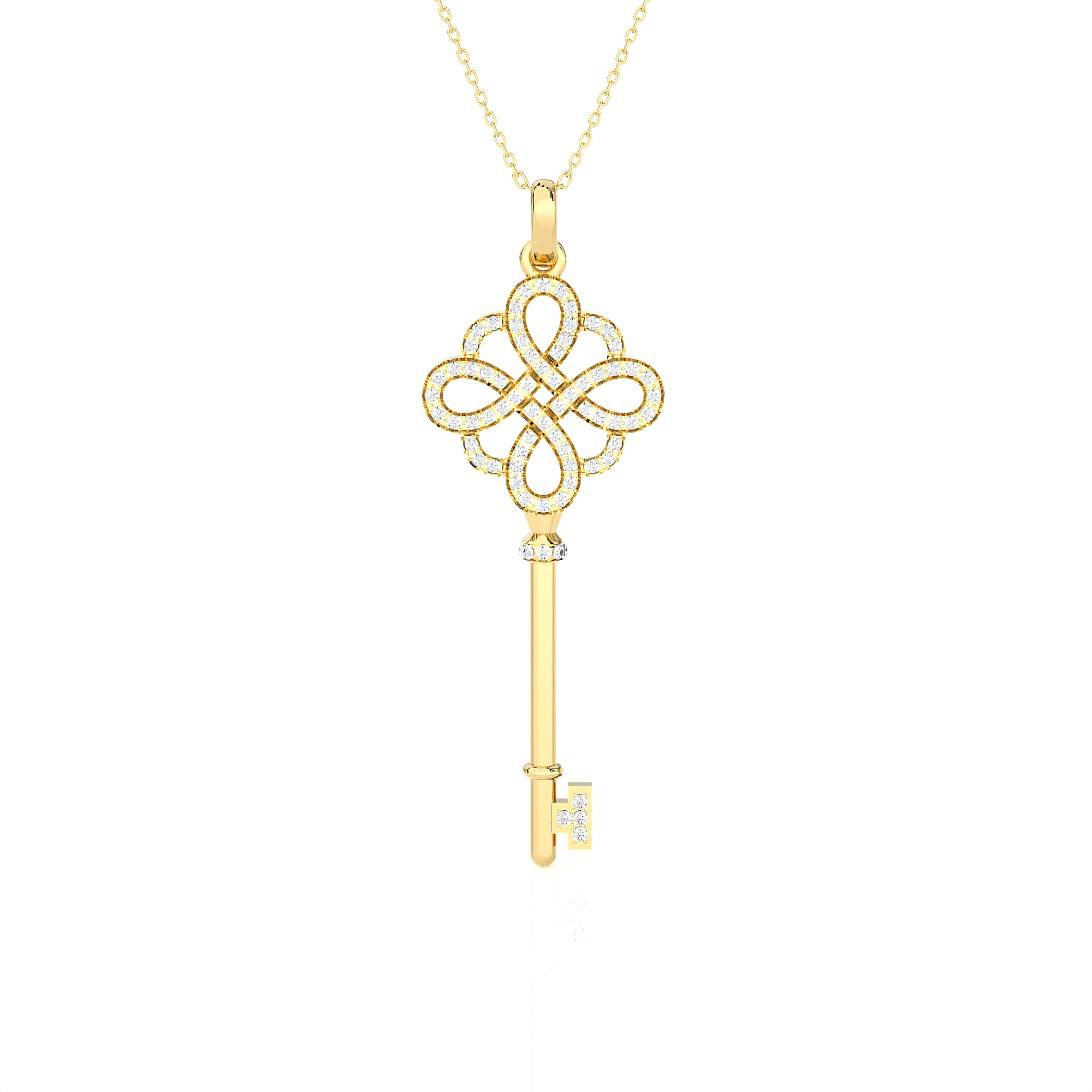3/8  ctw Round Lab Grown Diamond Key Pendant