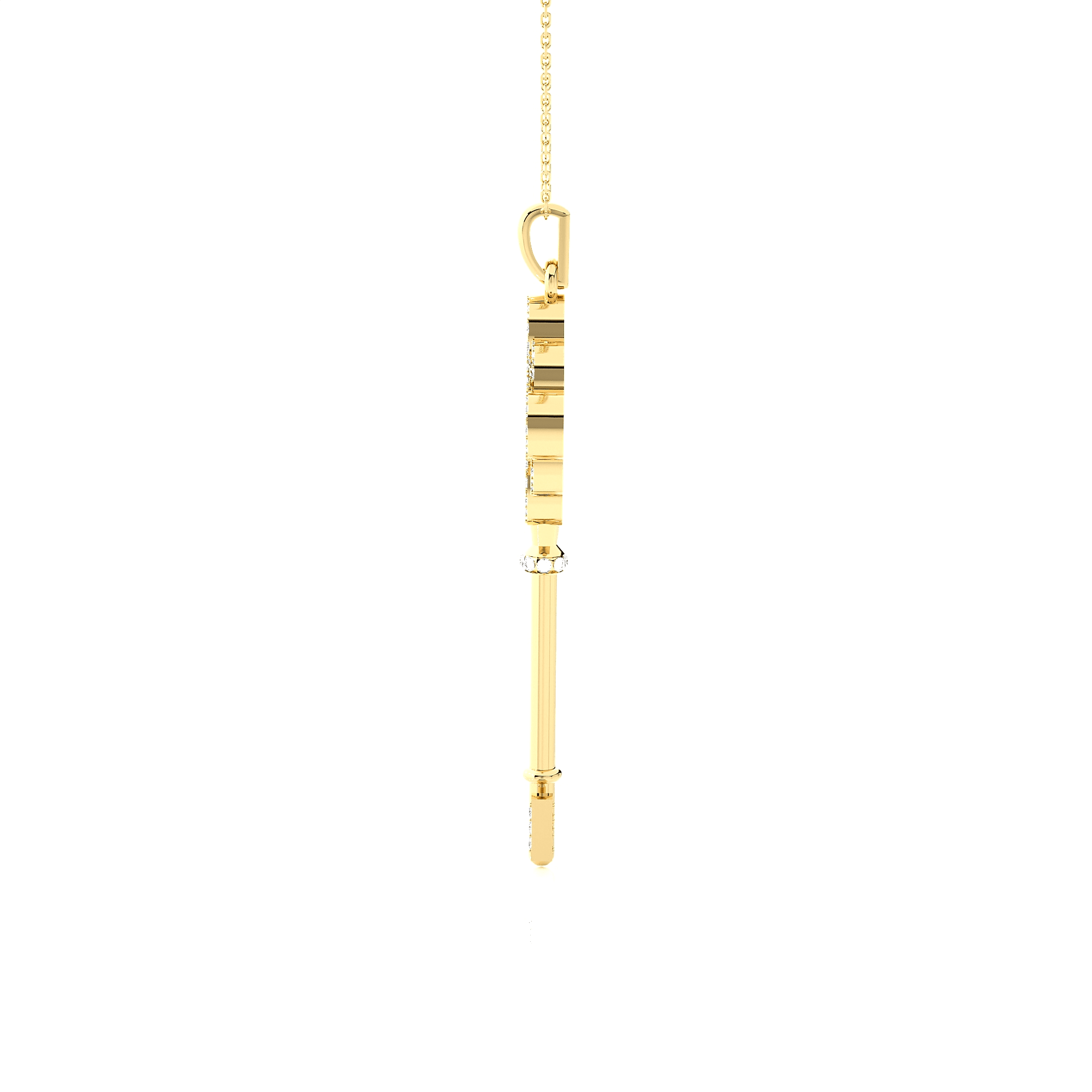 3/8  ctw Round Lab Grown Diamond Key Pendant