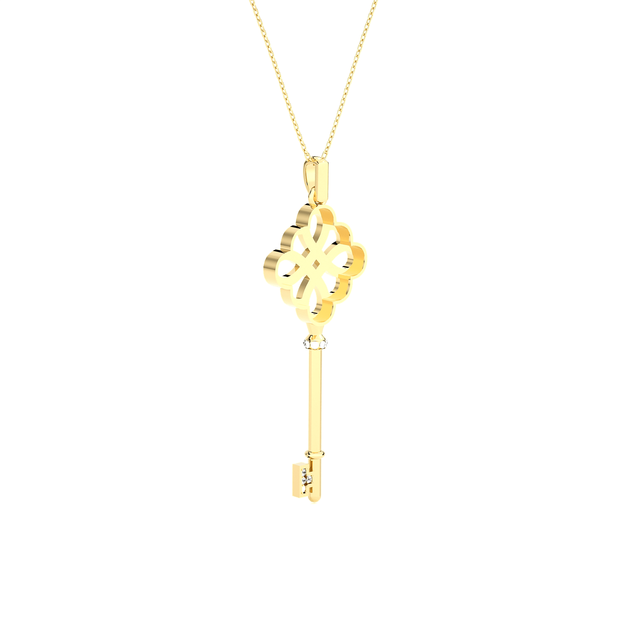 3/8  ctw Round Lab Grown Diamond Key Pendant