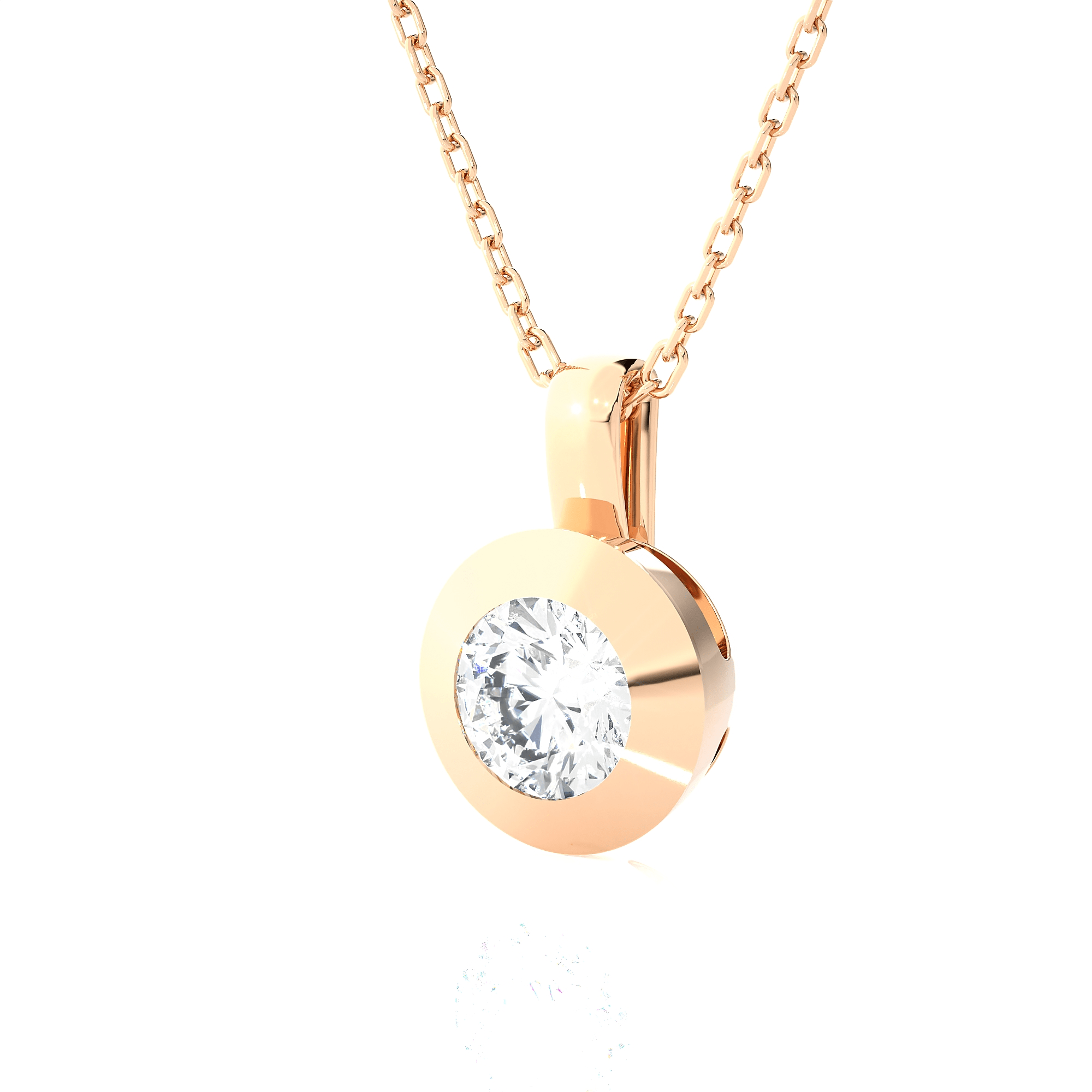 3/8  ctw Round Lab Grown Diamond Solitaire Pendant