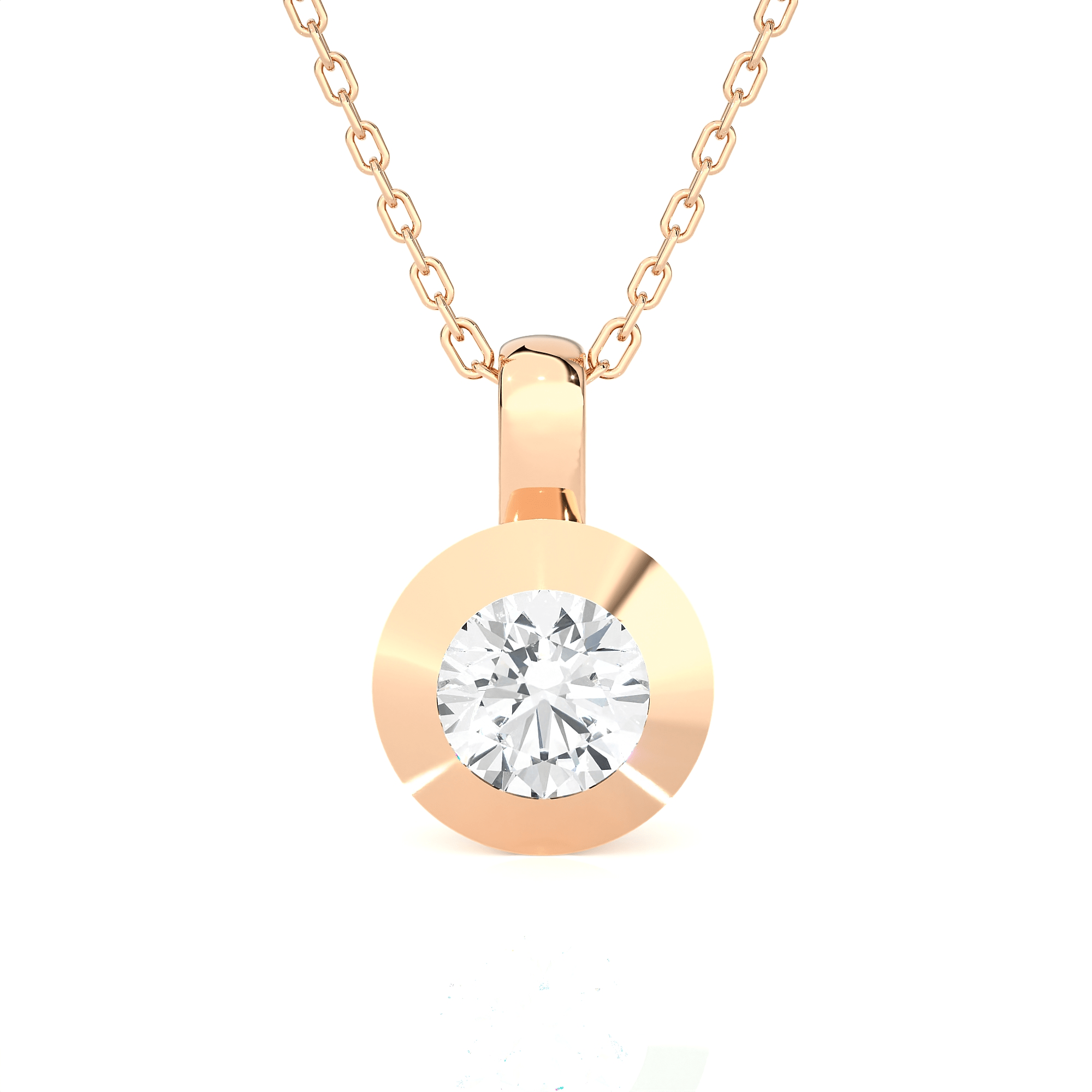 3/8  ctw Round Lab Grown Diamond Solitaire Pendant