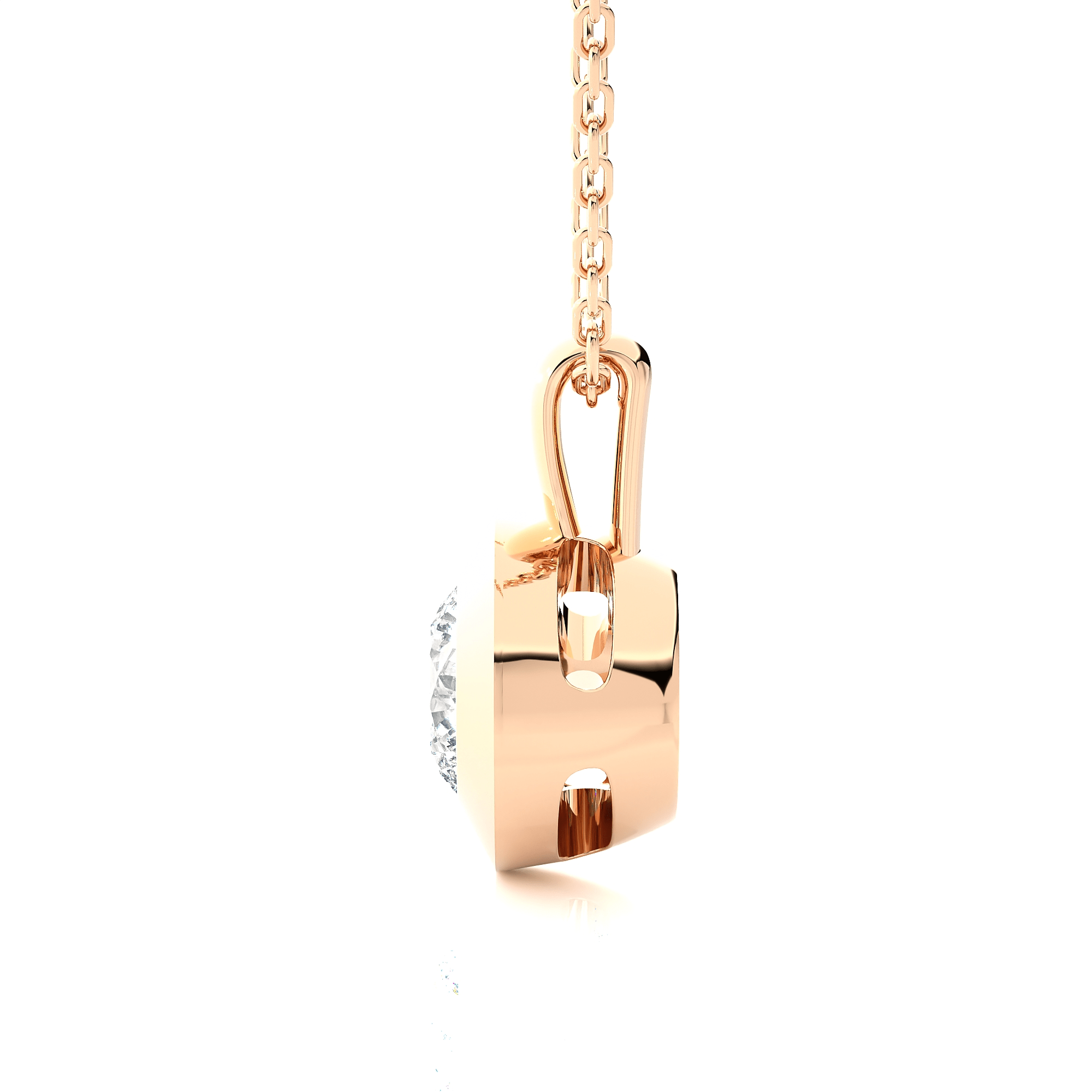 3/8  ctw Round Lab Grown Diamond Solitaire Pendant