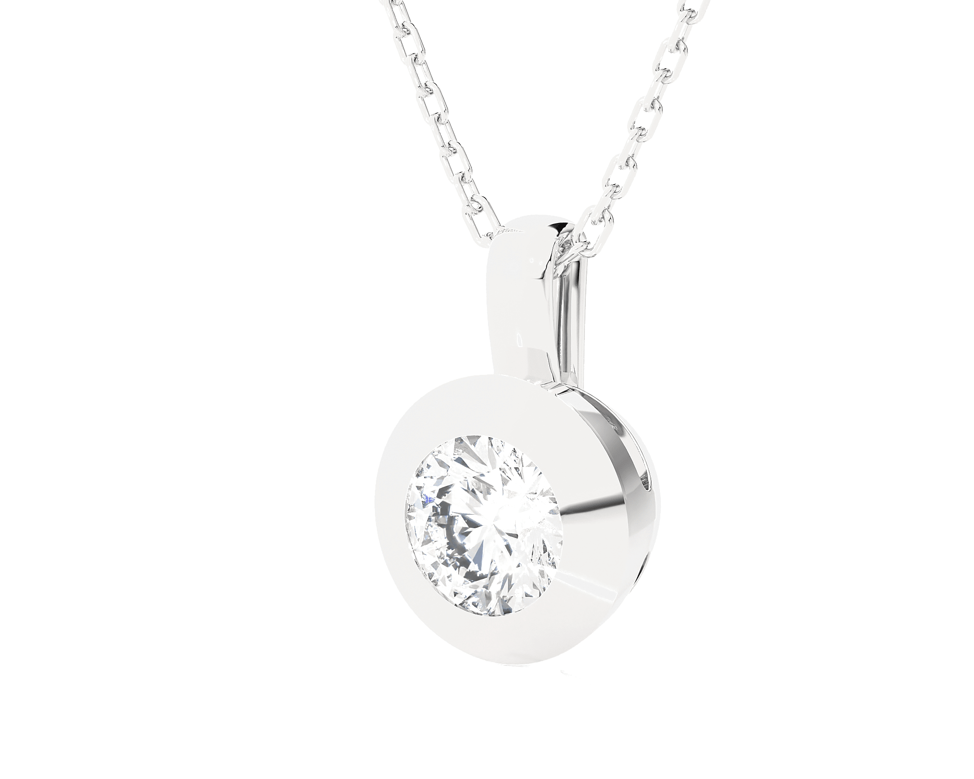 3/8  ctw Round Lab Grown Diamond Solitaire Pendant