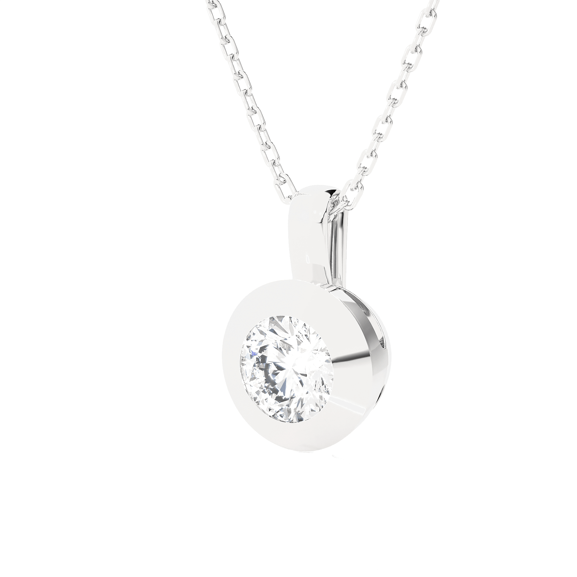 3/8  ctw Round Lab Grown Diamond Solitaire Pendant