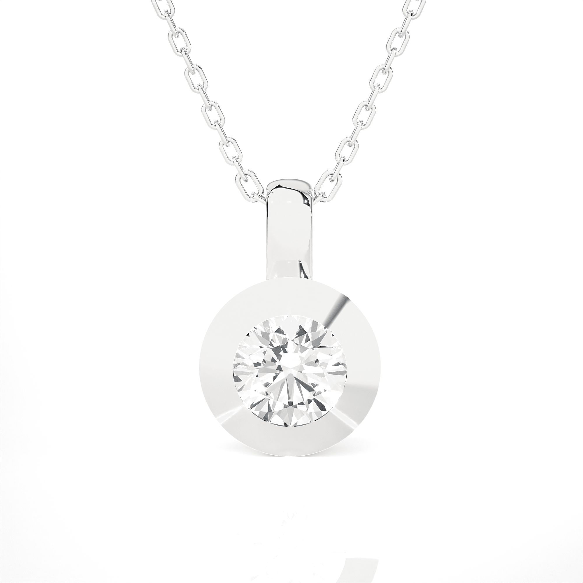 3/8  ctw Round Lab Grown Diamond Solitaire Pendant