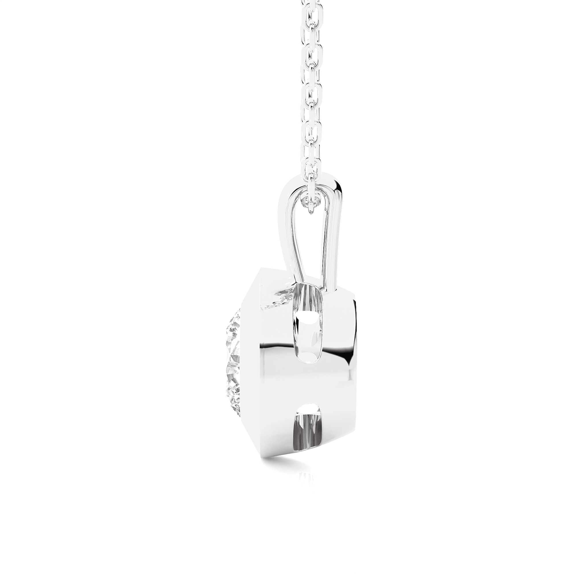 3/8  ctw Round Lab Grown Diamond Solitaire Pendant