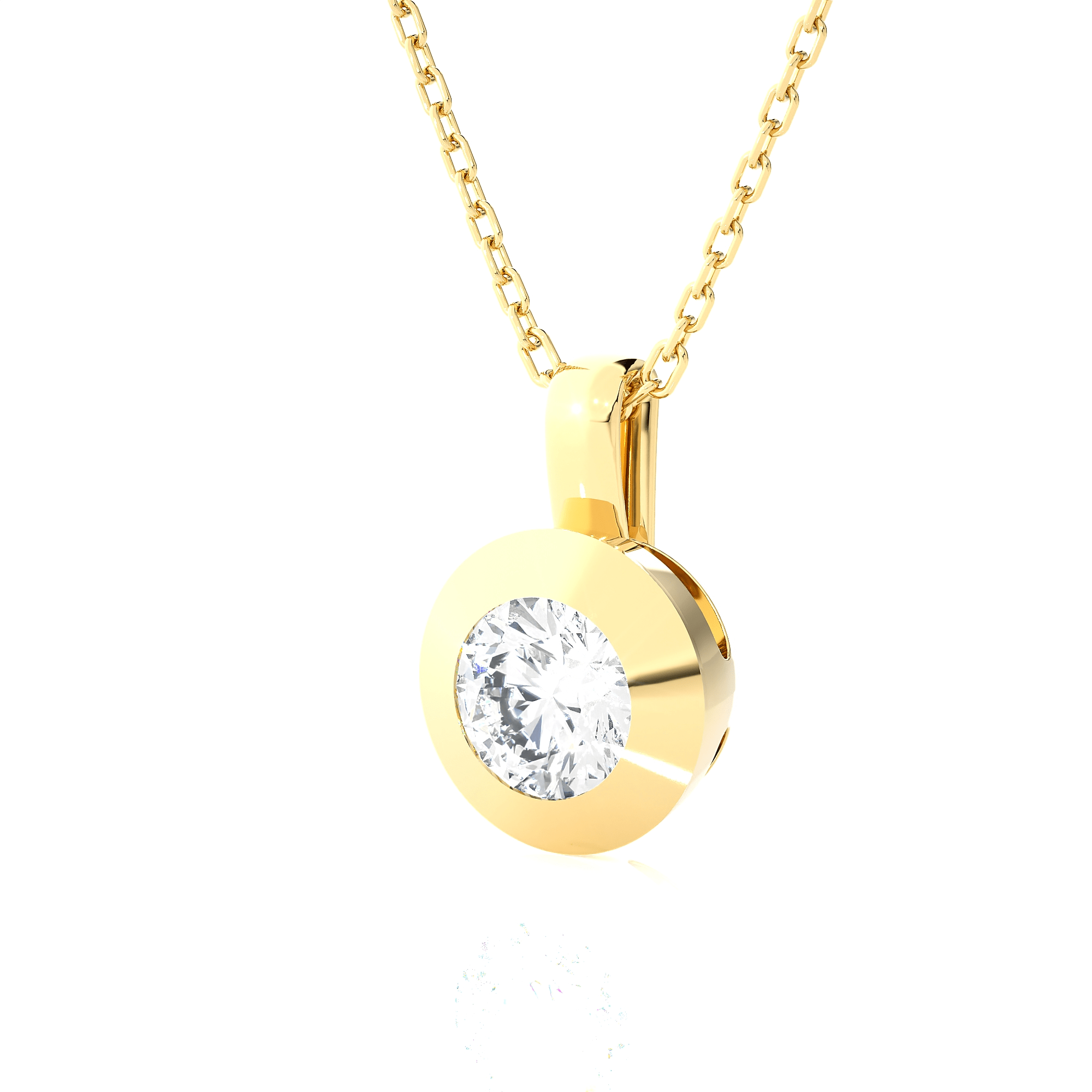 3/8  ctw Round Lab Grown Diamond Solitaire Pendant