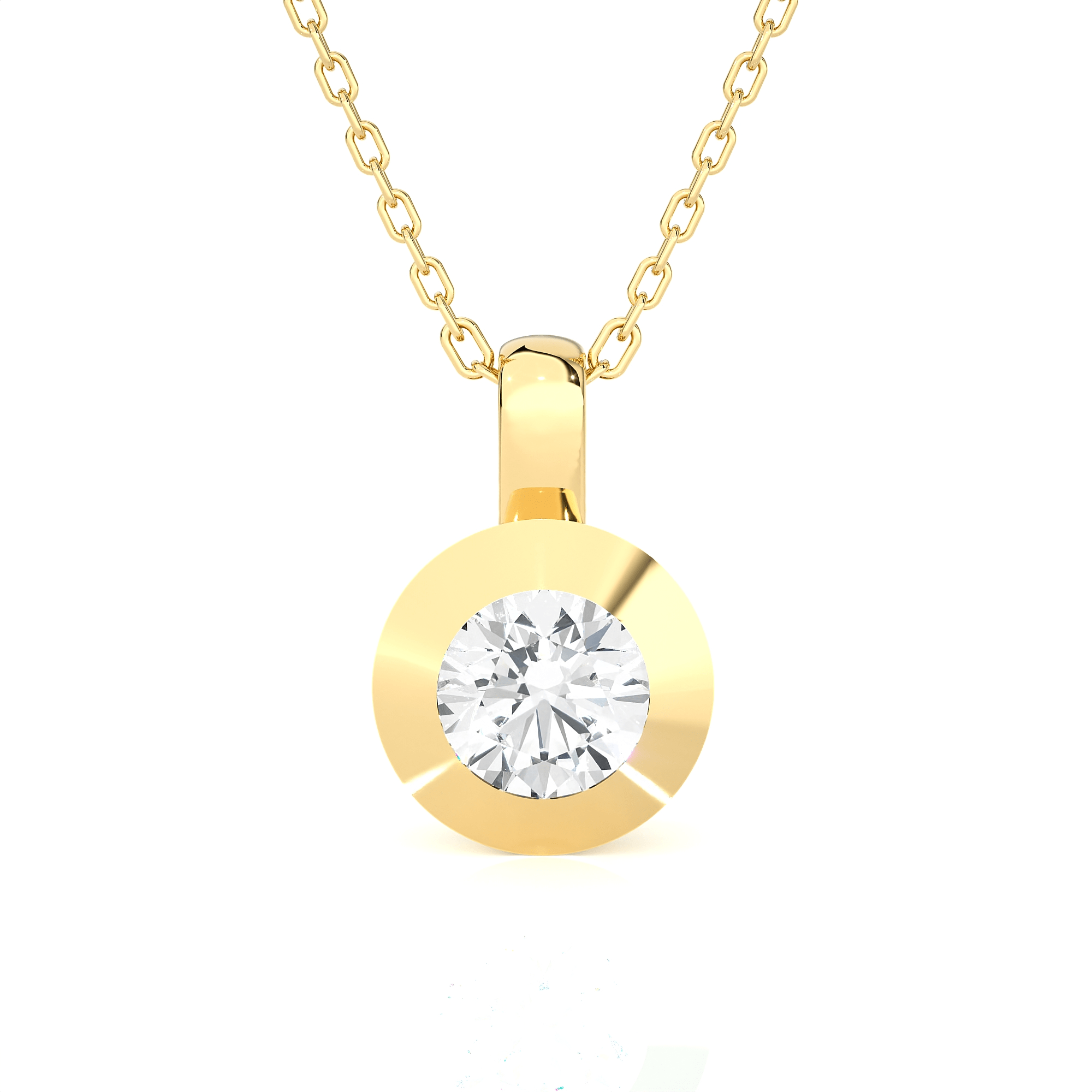 3/8  ctw Round Lab Grown Diamond Solitaire Pendant