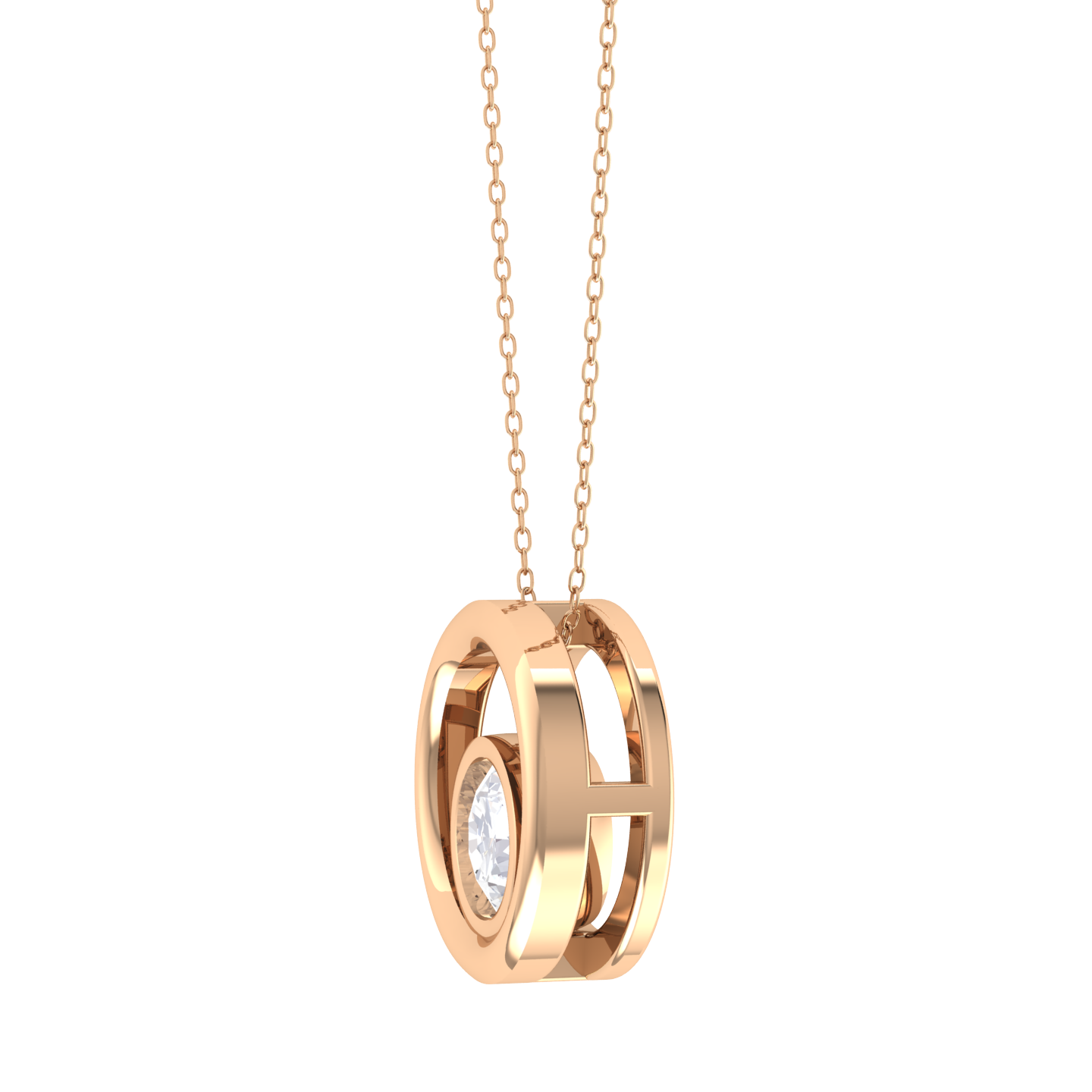 Round Lab Grown Diamond Fashion Pendant