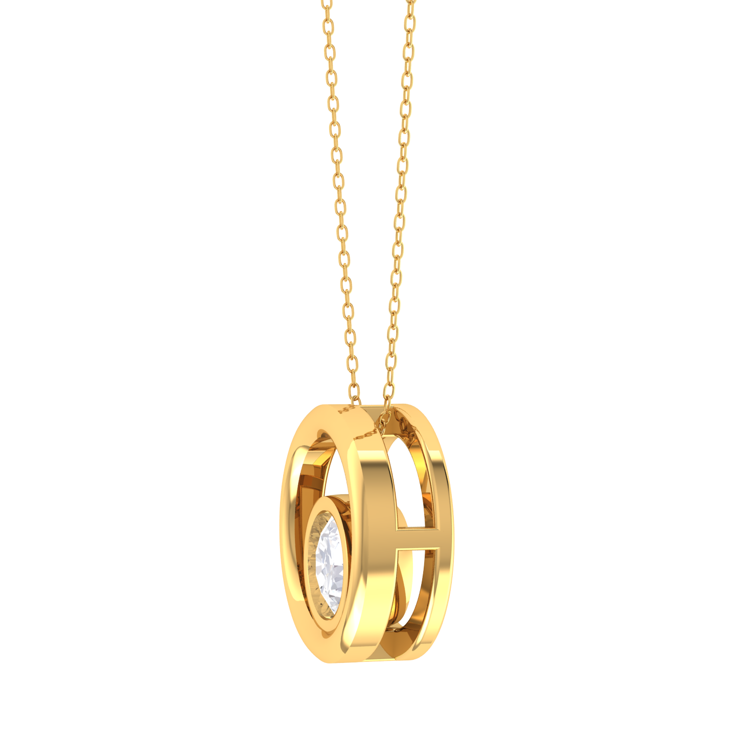 Round Lab Grown Diamond Fashion Pendant